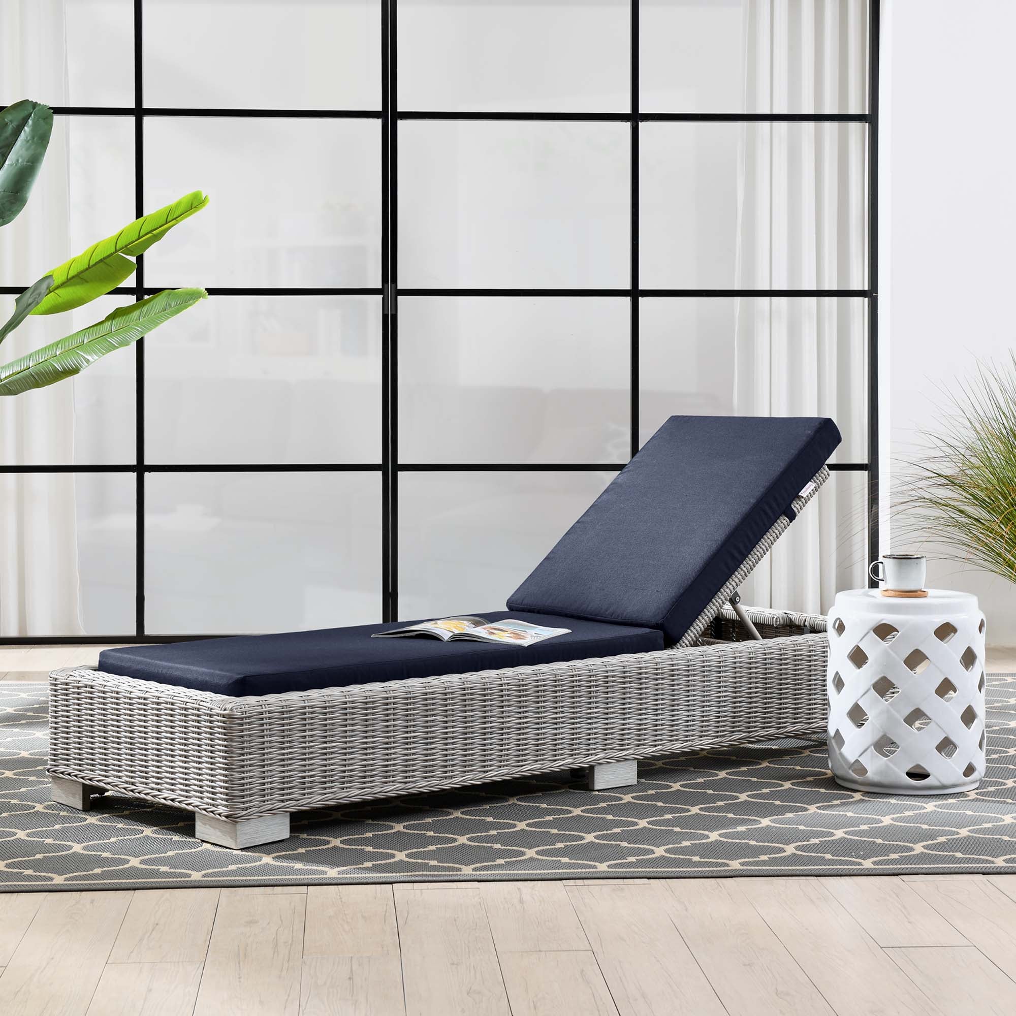 Conway Outdoor Patio Wicker Rattan Chaise Lounge - Image 11