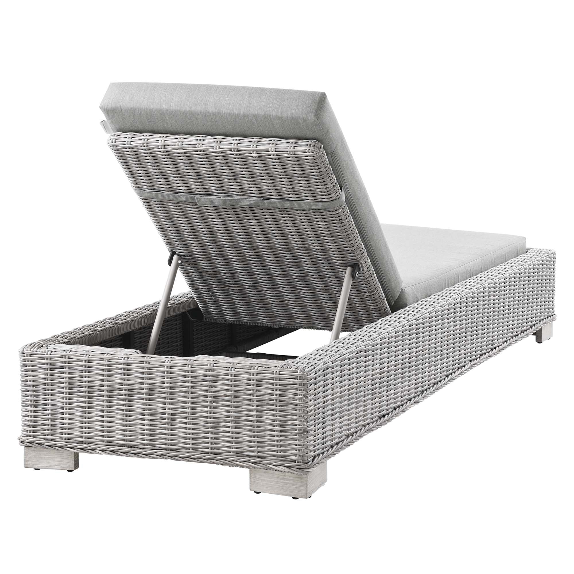 Conway Outdoor Patio Wicker Rattan Chaise Lounge - Image 6