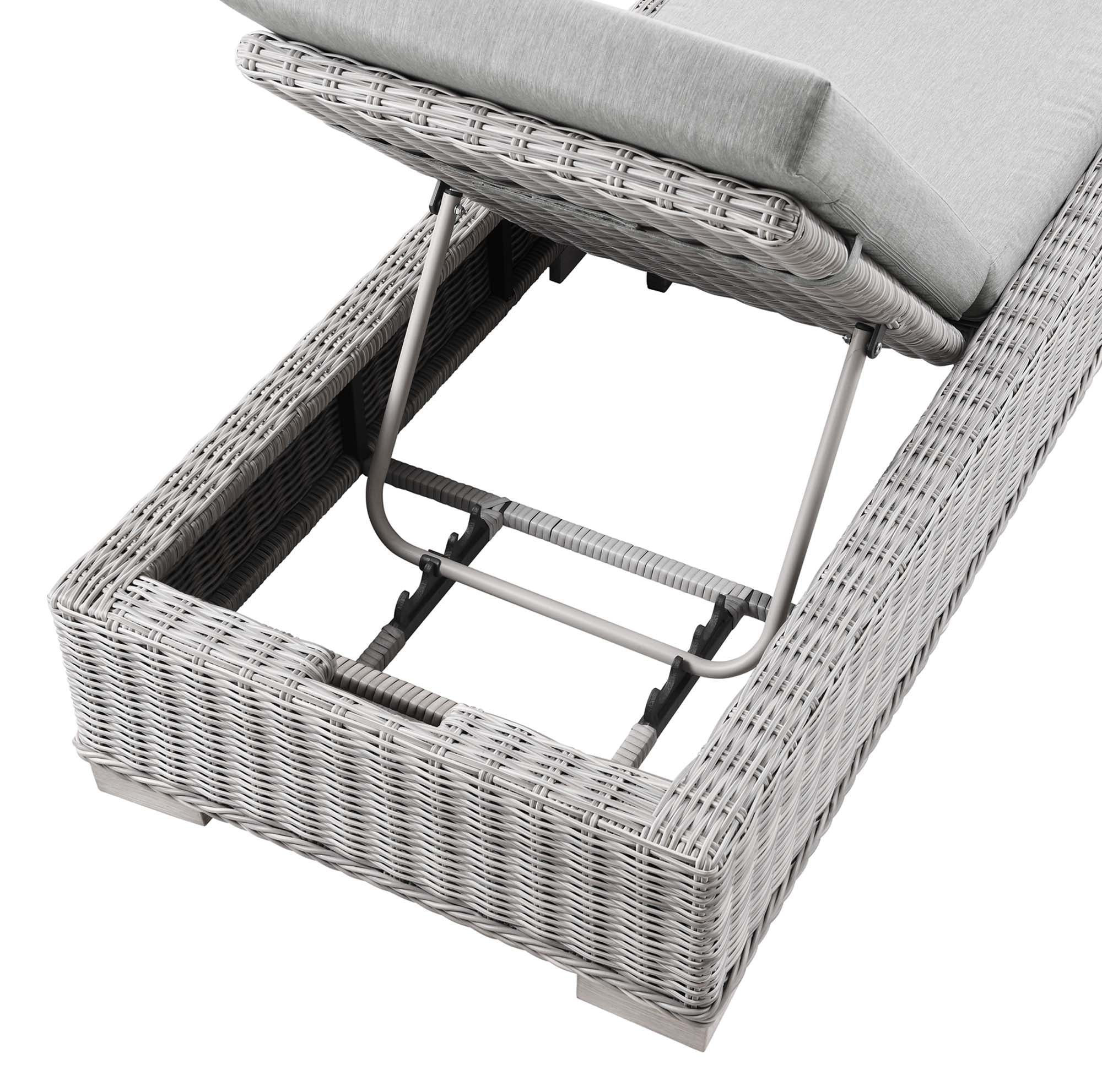 Conway Outdoor Patio Wicker Rattan Chaise Lounge - Image 7