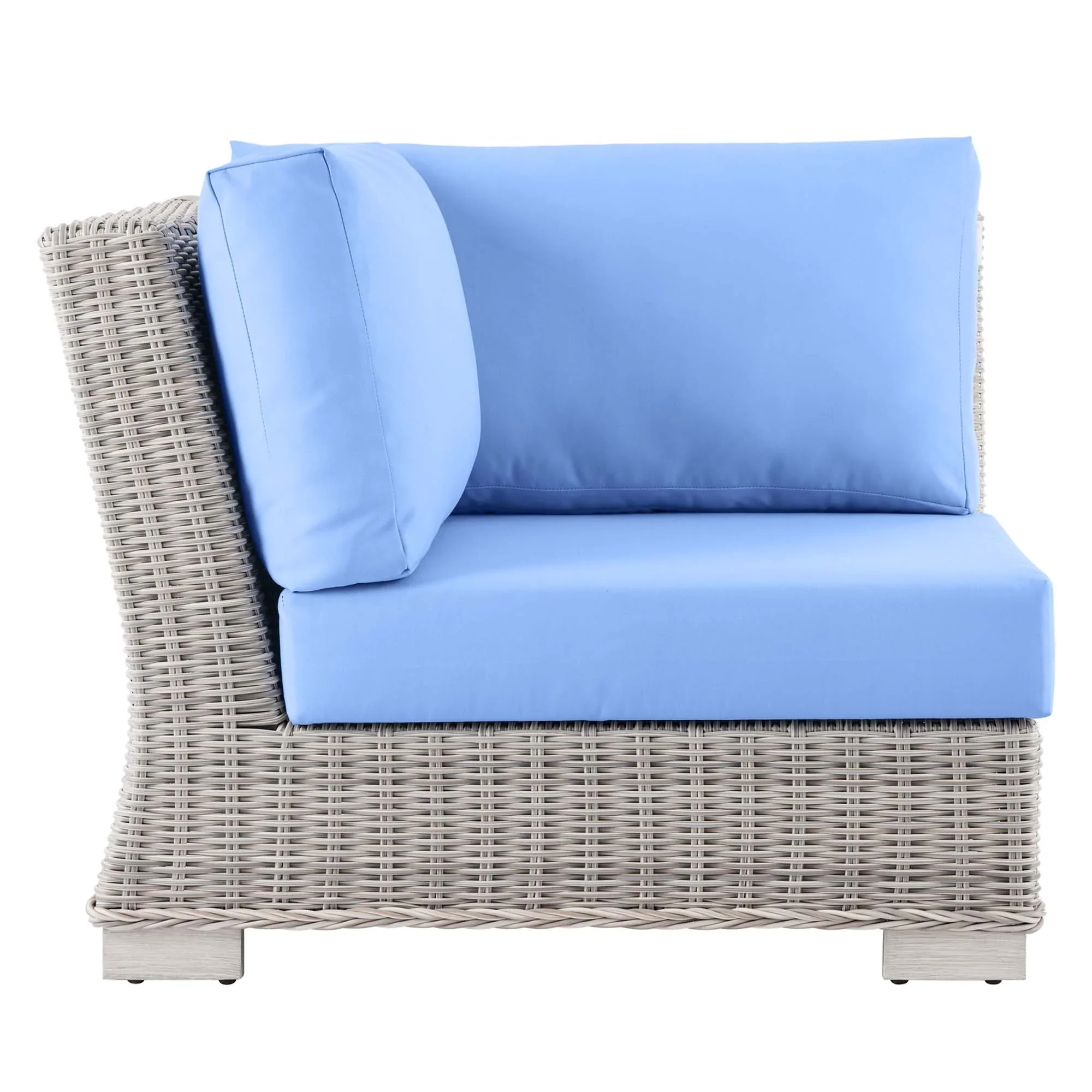 Conway Outdoor Patio Wicker Rattan Corner Chair - Image 11