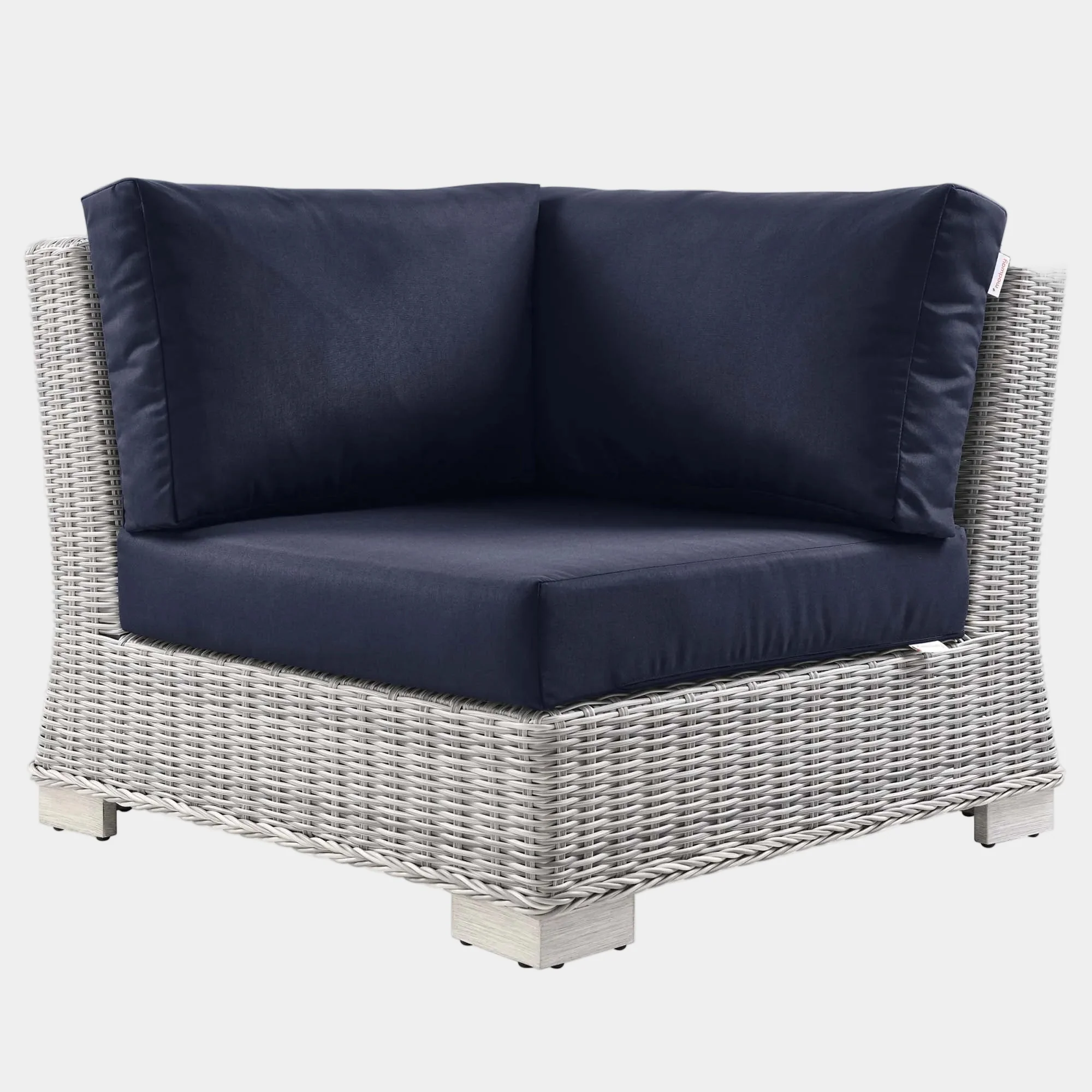 Conway Outdoor Patio Wicker Rattan Corner Chair - Image 17