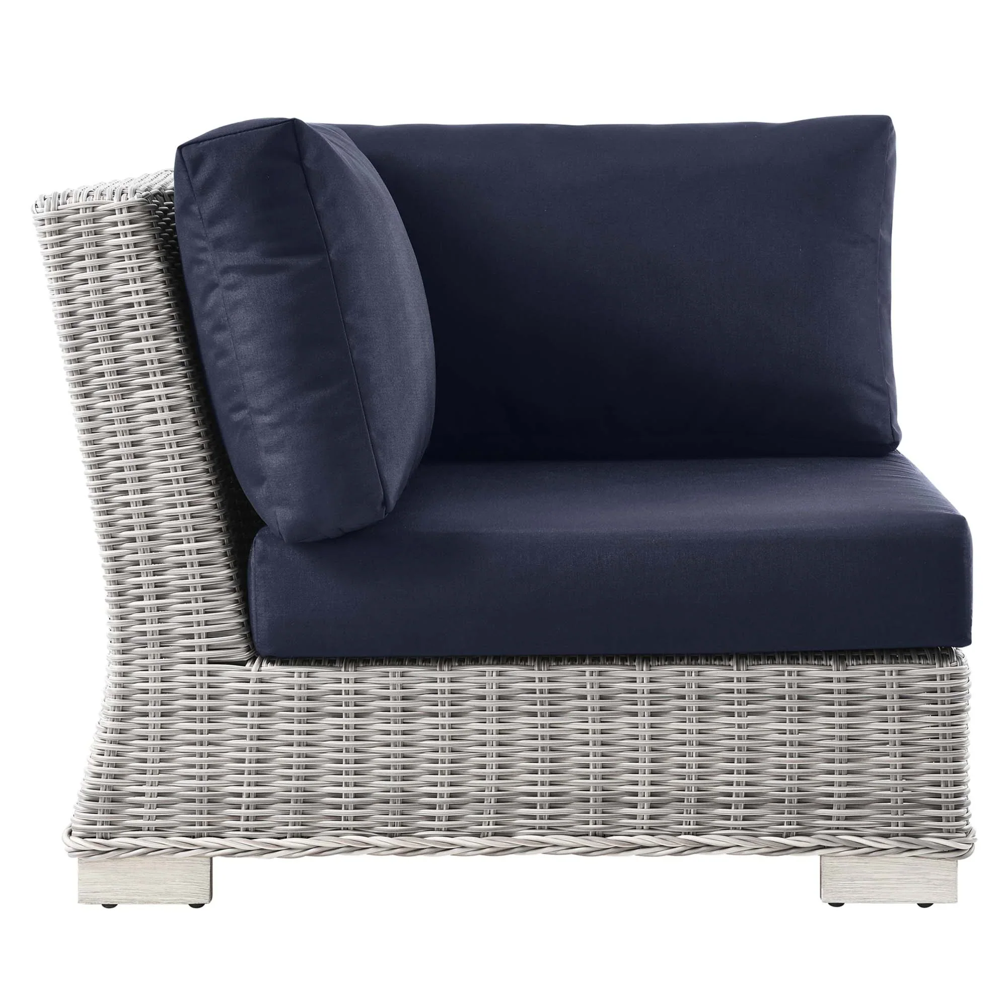 Conway Outdoor Patio Wicker Rattan Corner Chair - Image 19