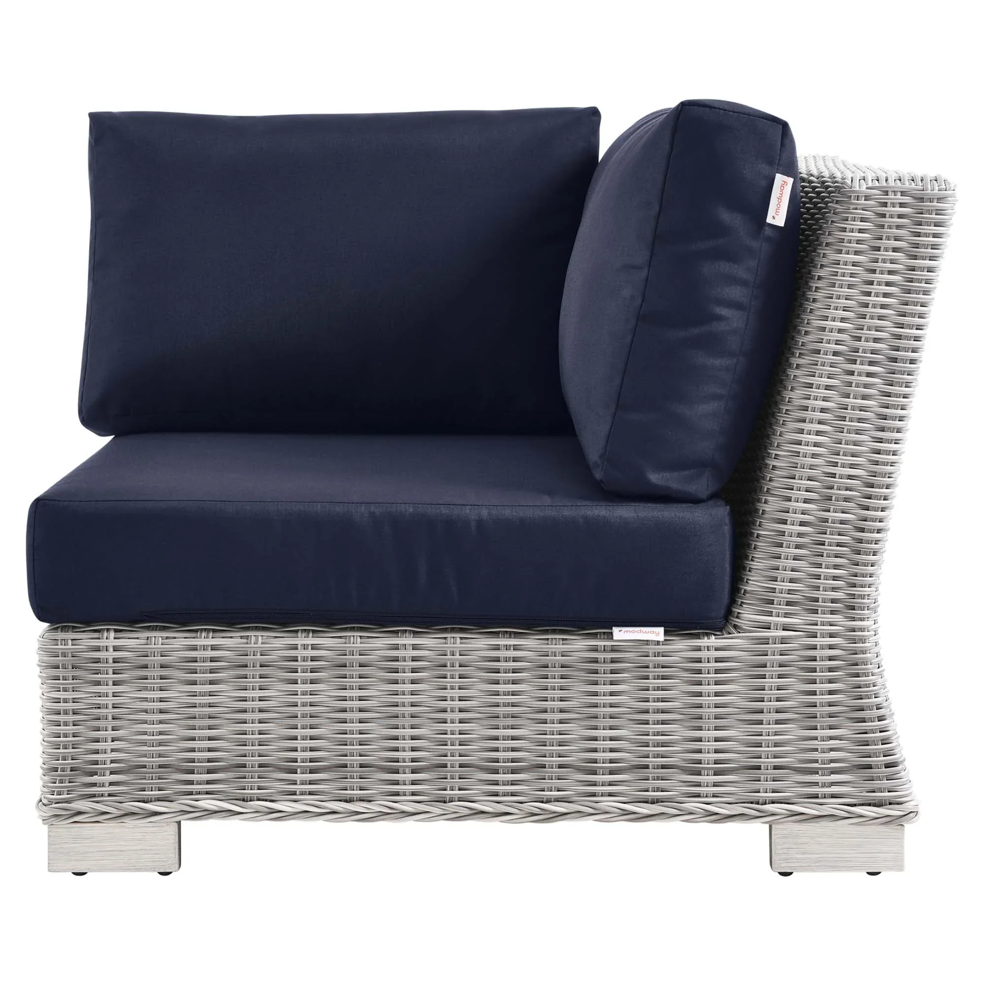 Conway Outdoor Patio Wicker Rattan Corner Chair - Image 21