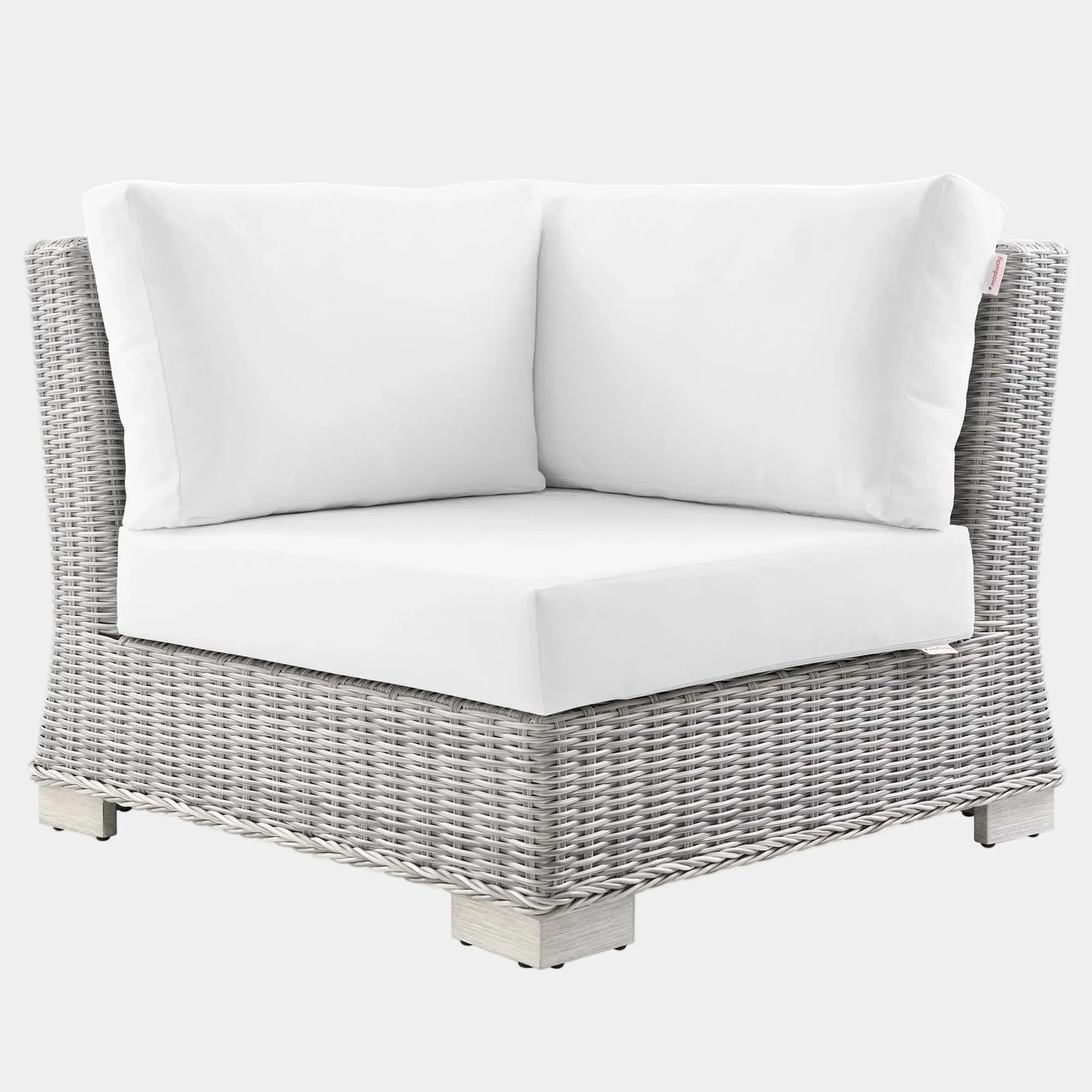 Conway Outdoor Patio Wicker Rattan Corner Chair - Image 25