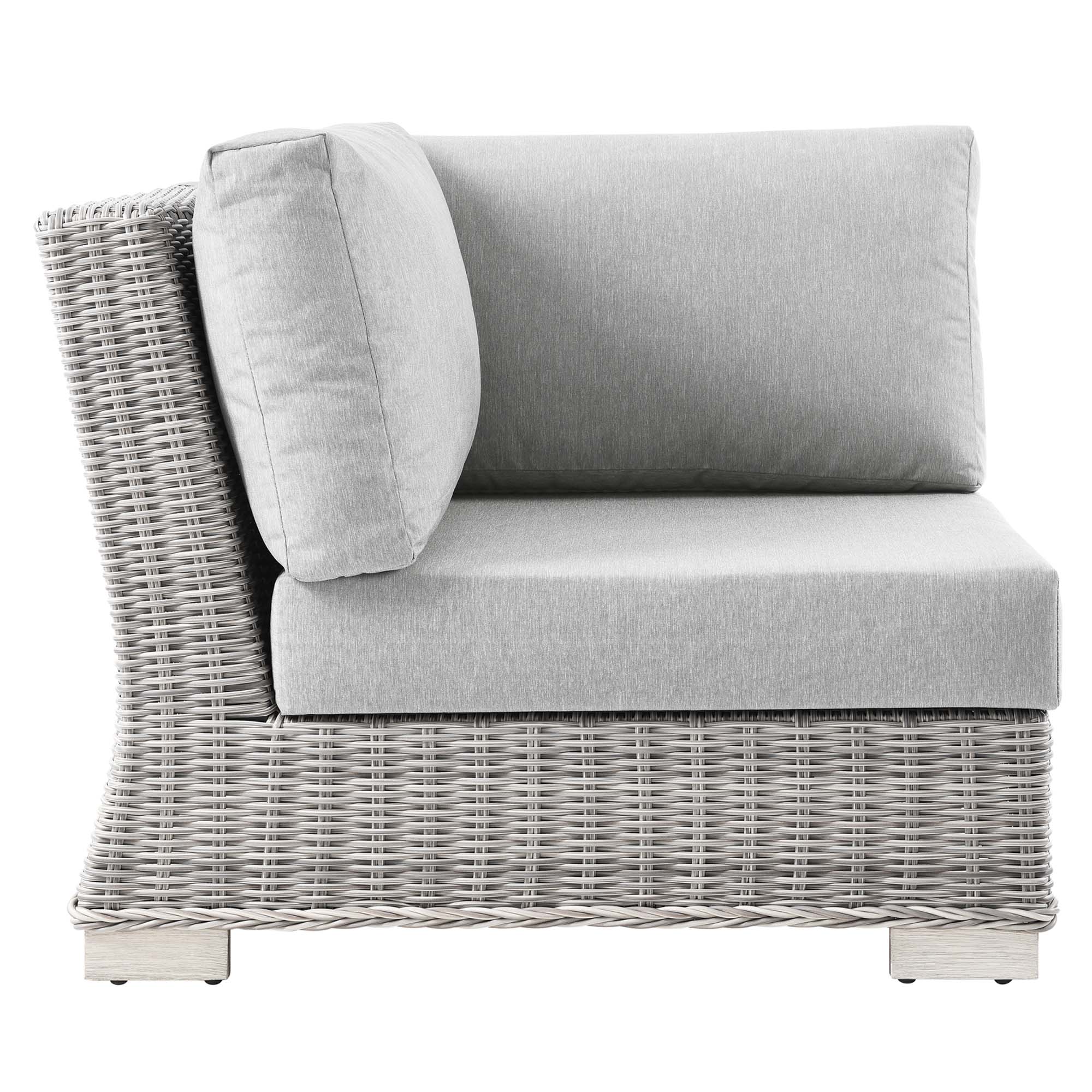 Conway Outdoor Patio Wicker Rattan Corner Chair - Image 3