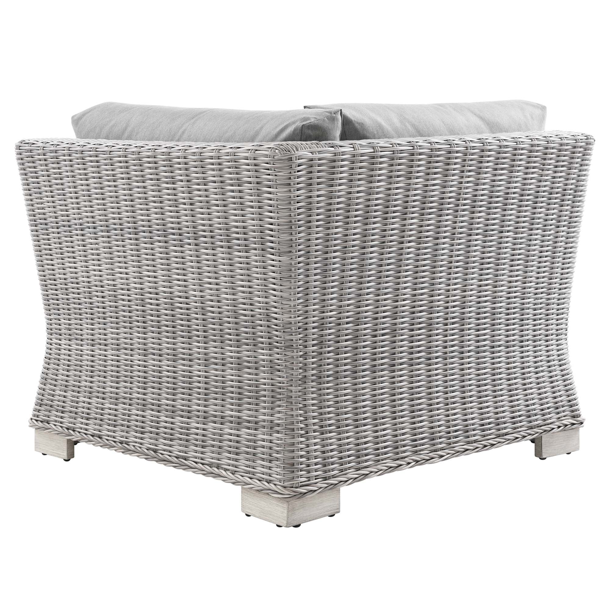 Conway Outdoor Patio Wicker Rattan Corner Chair - Image 4