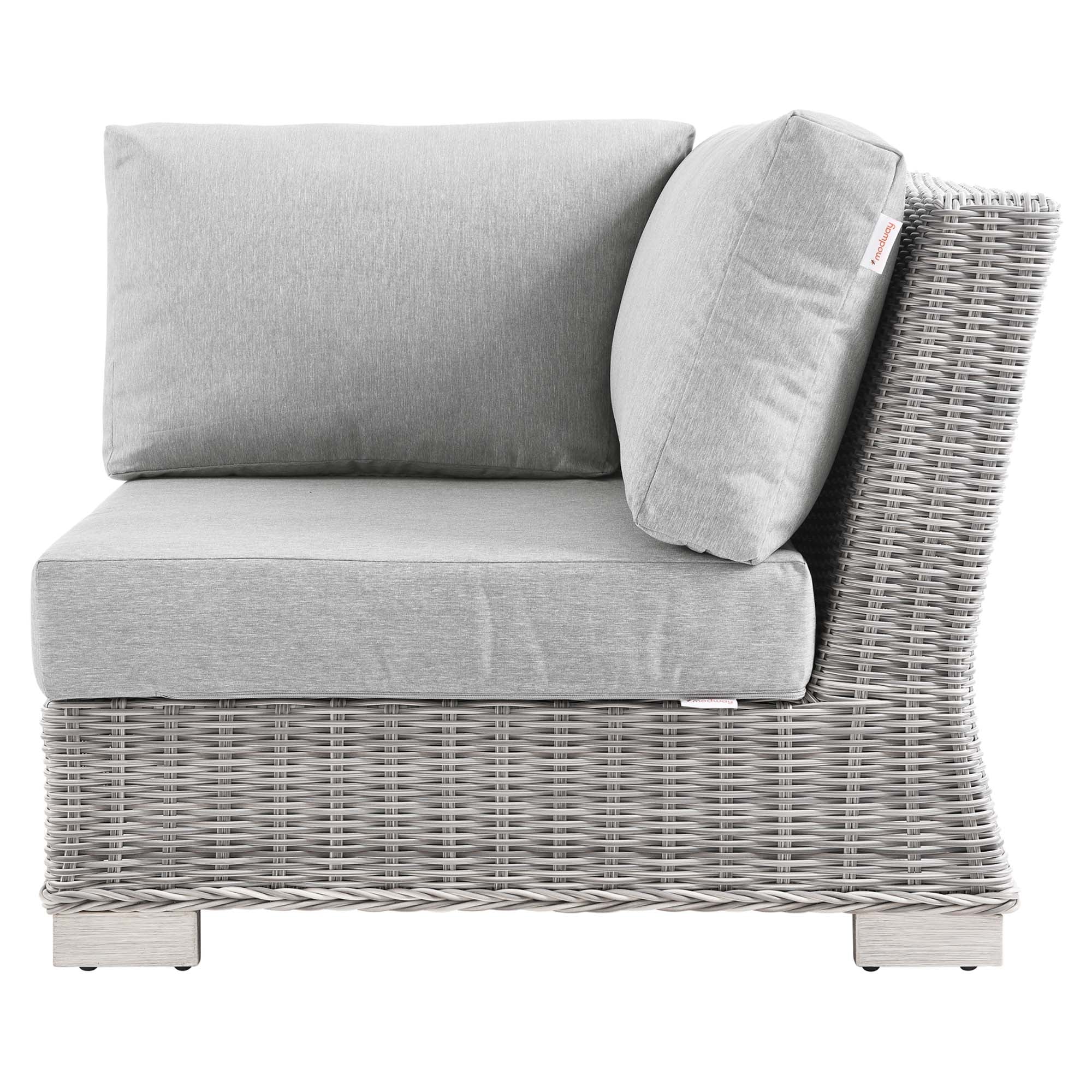 Conway Outdoor Patio Wicker Rattan Corner Chair - Image 5