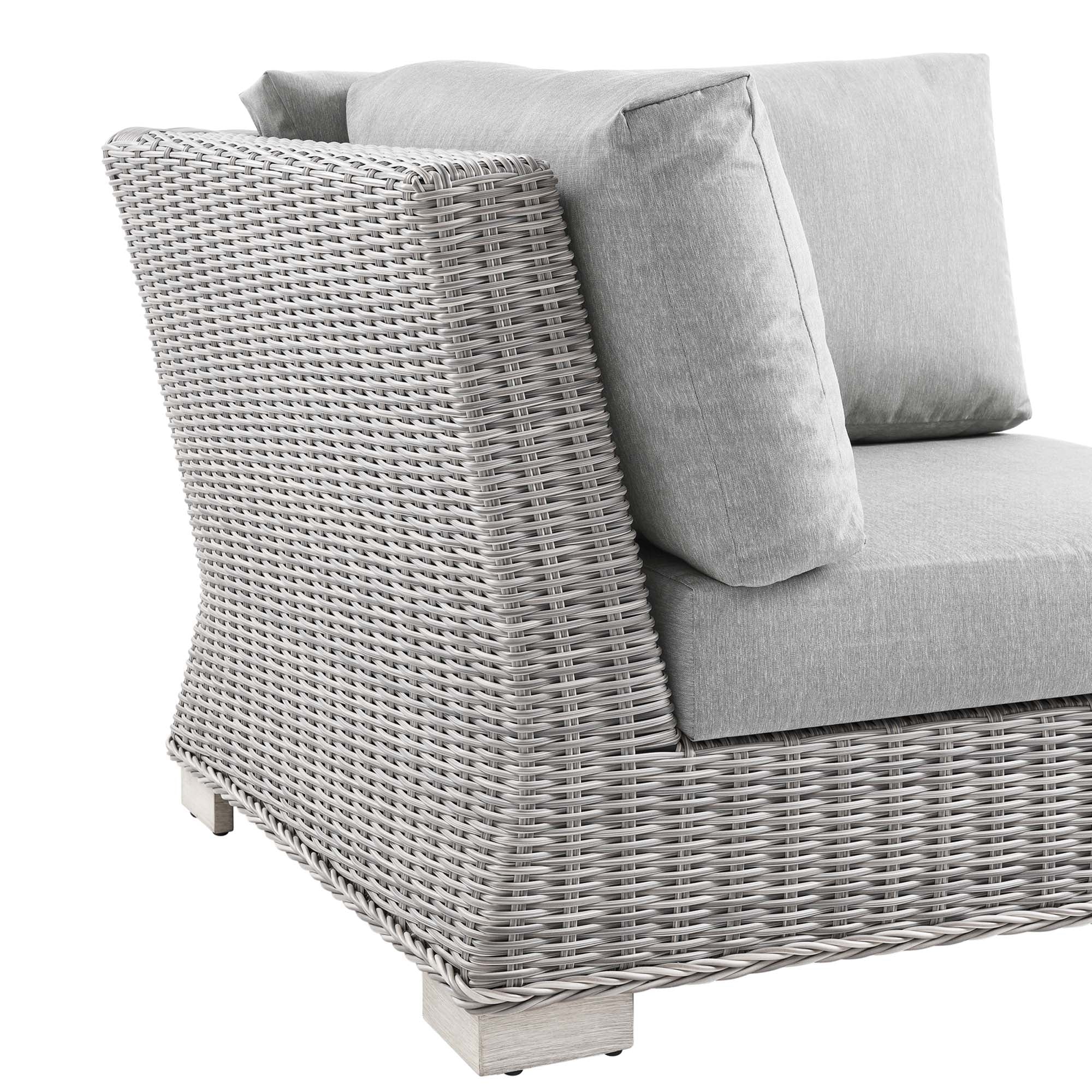 Conway Outdoor Patio Wicker Rattan Corner Chair - Image 6