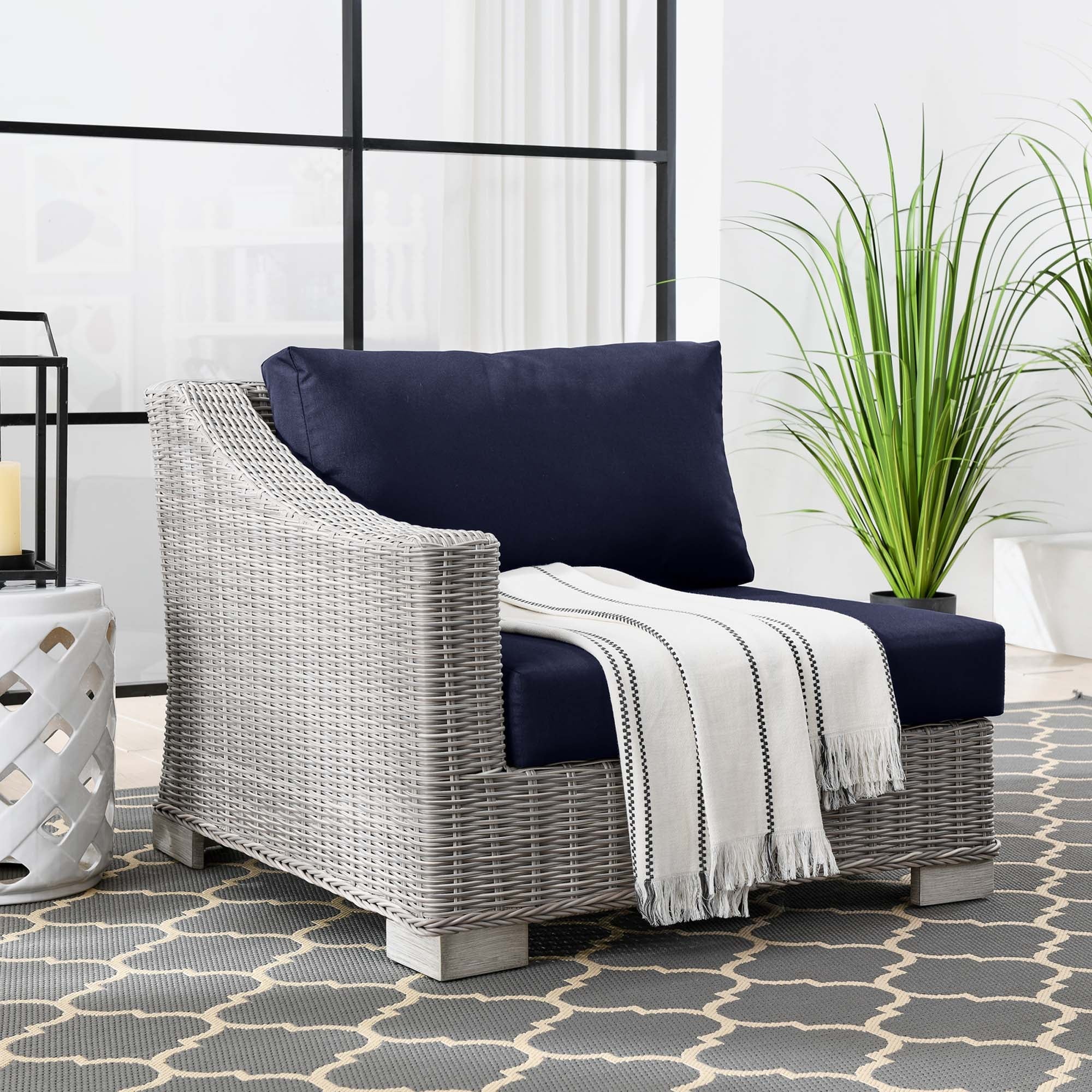 Conway Outdoor Patio Wicker Rattan Left-Arm Chair - Image 18