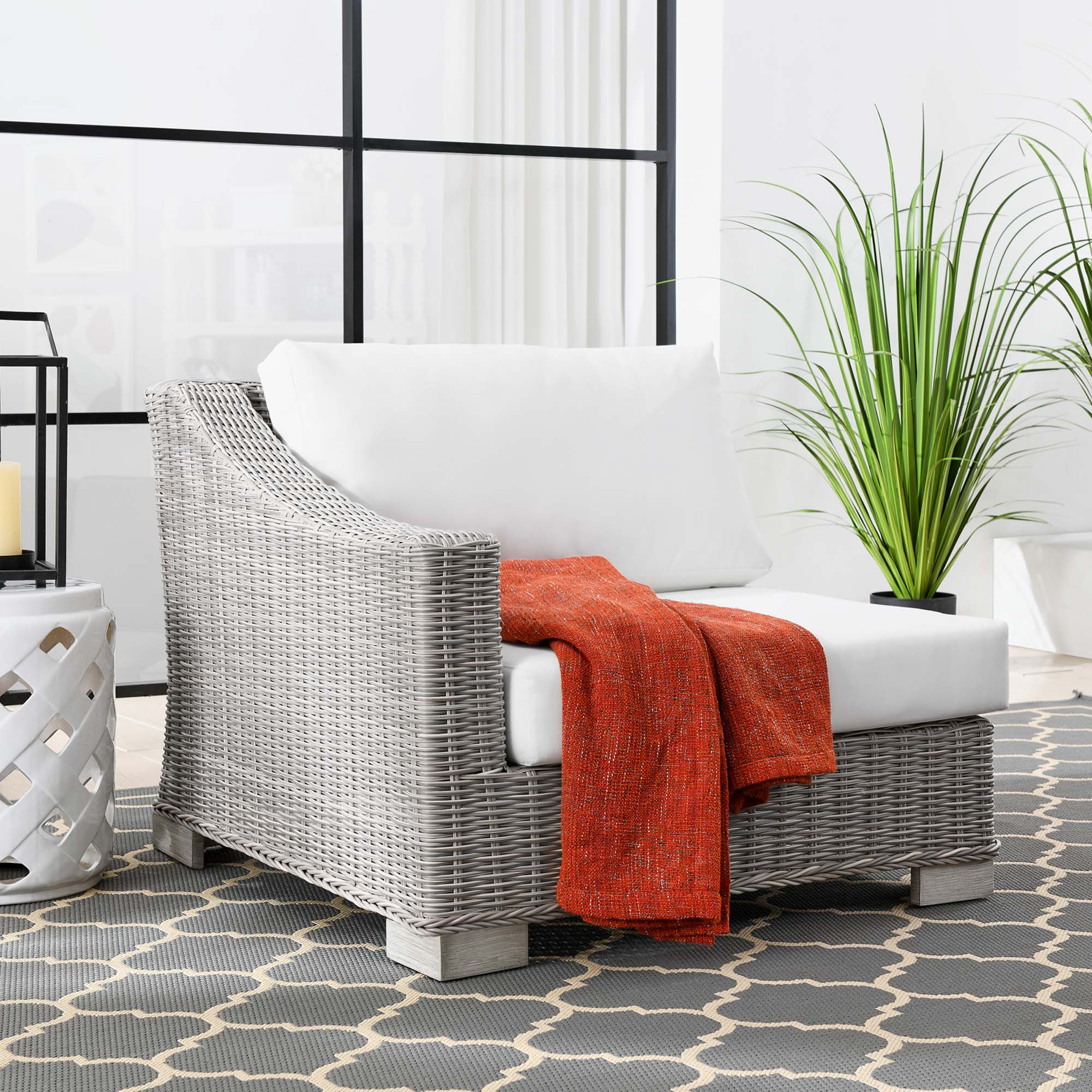 Conway Outdoor Patio Wicker Rattan Left-Arm Chair - Image 26