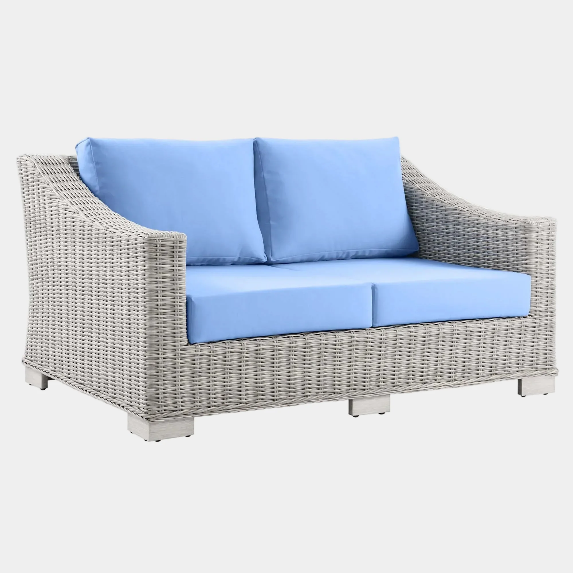 Conway Outdoor Patio Wicker Rattan Loveseat - Image 17