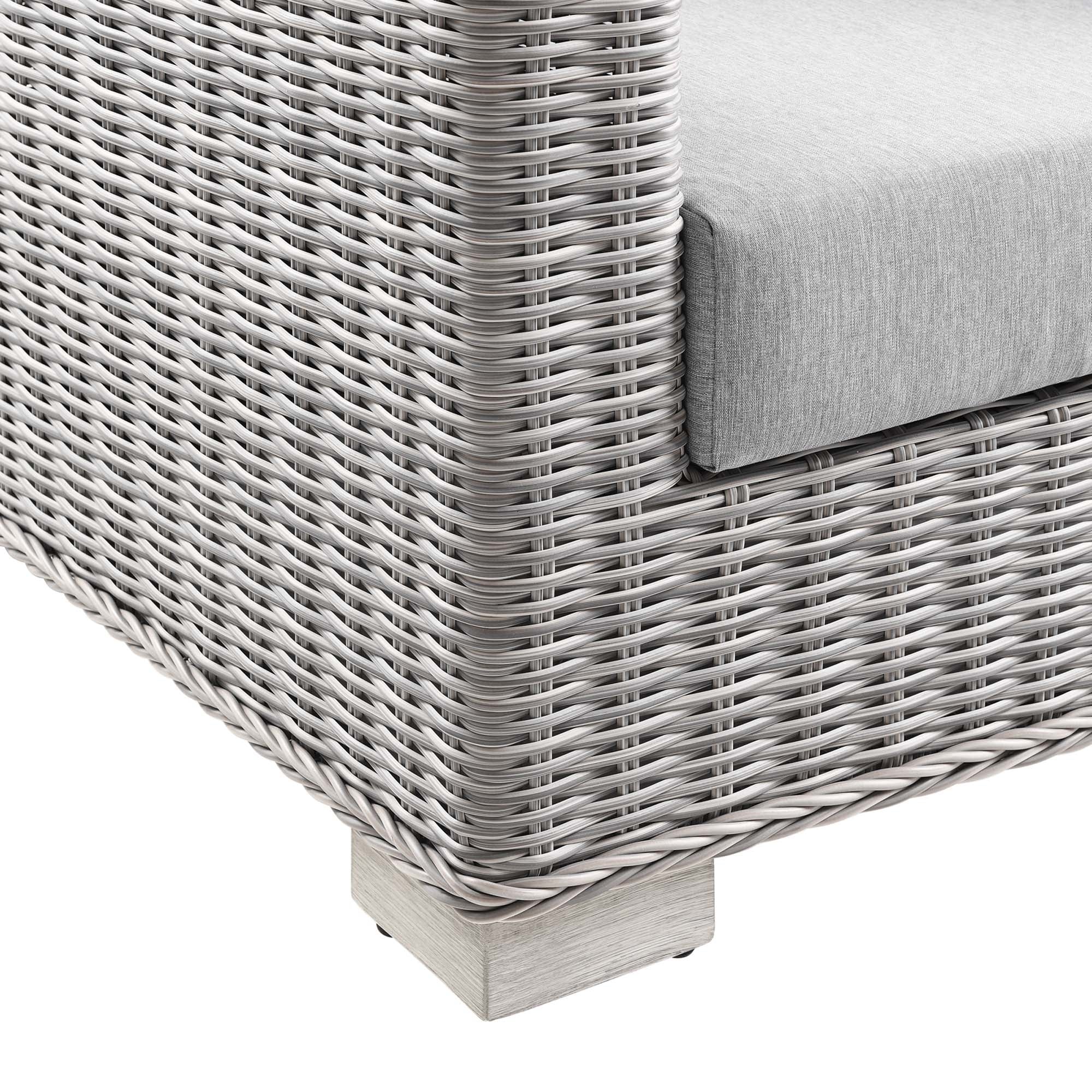Conway Outdoor Patio Wicker Rattan Loveseat - Image 4