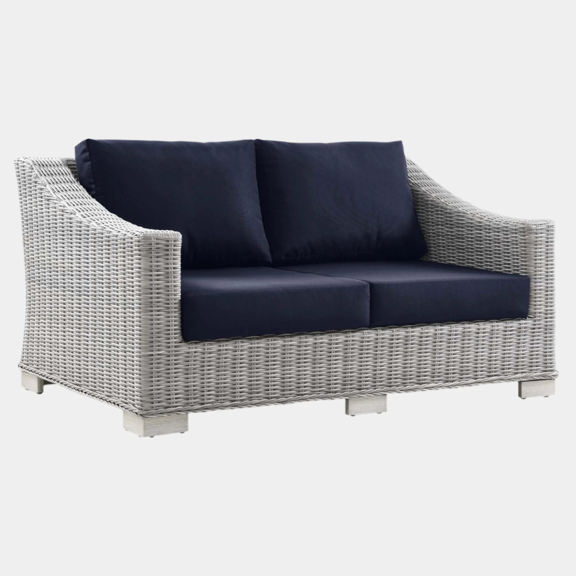 Conway Outdoor Patio Wicker Rattan Loveseat - Image 9