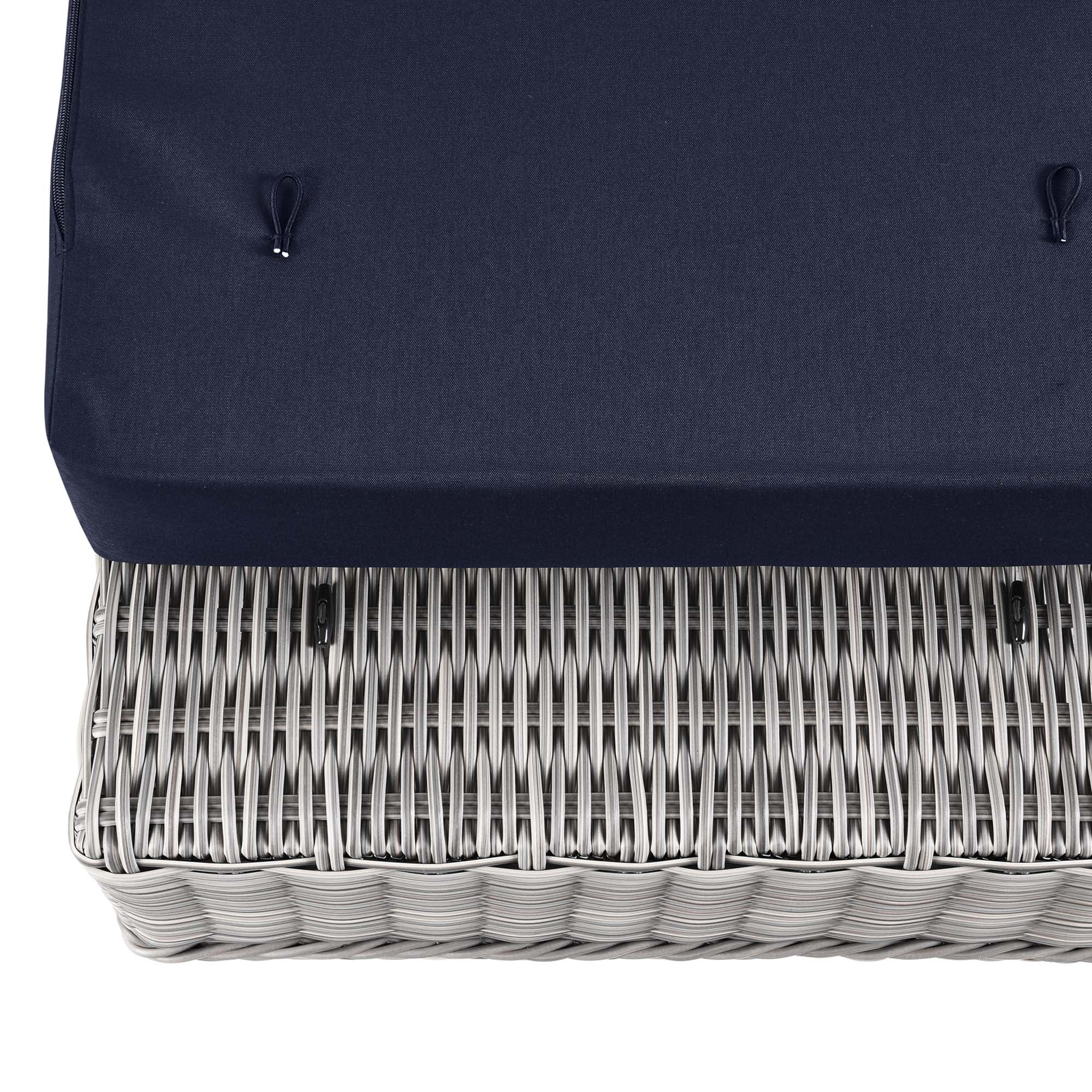 Conway Outdoor Patio Wicker Rattan Ottoman - Image 13
