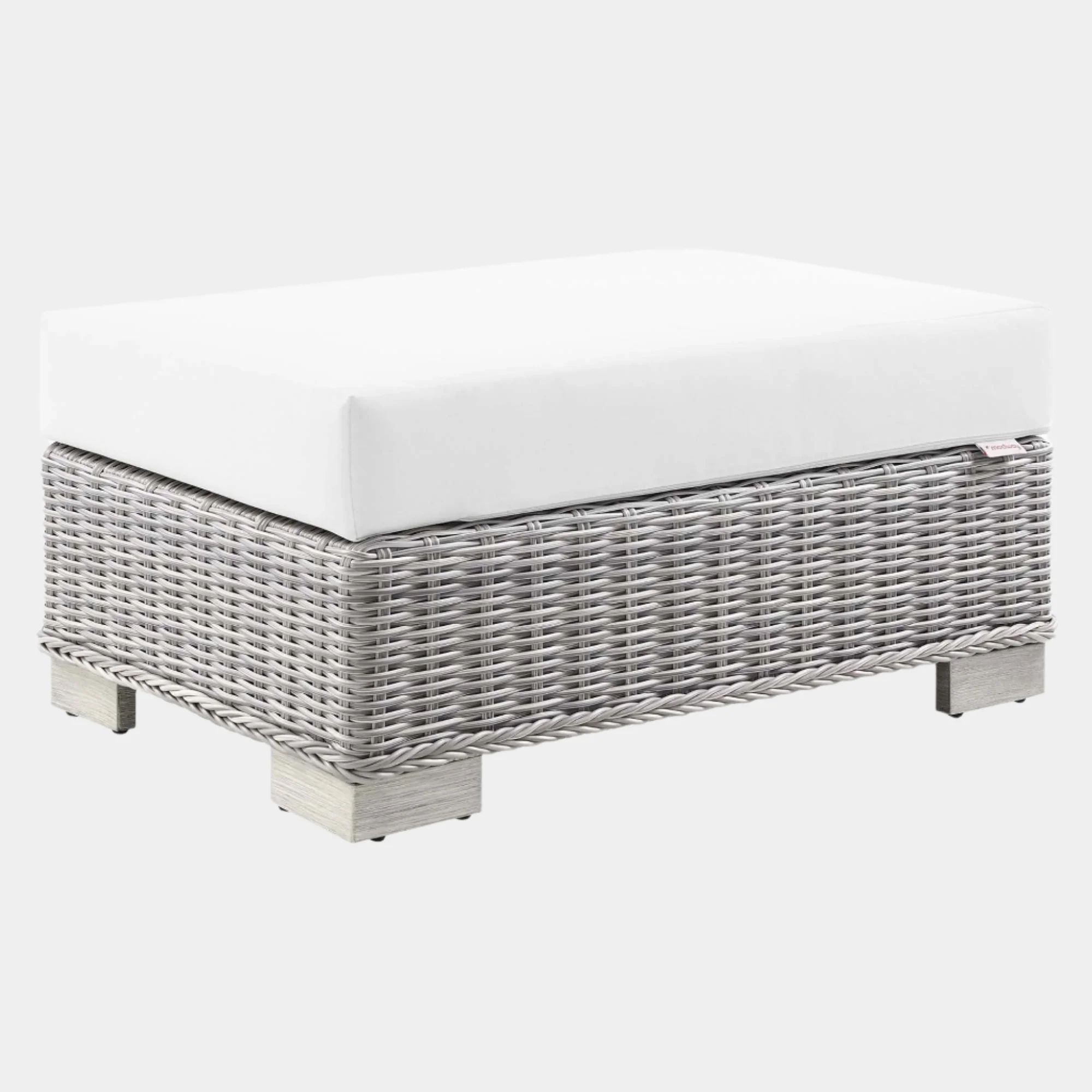 Conway Outdoor Patio Wicker Rattan Ottoman - Image 17
