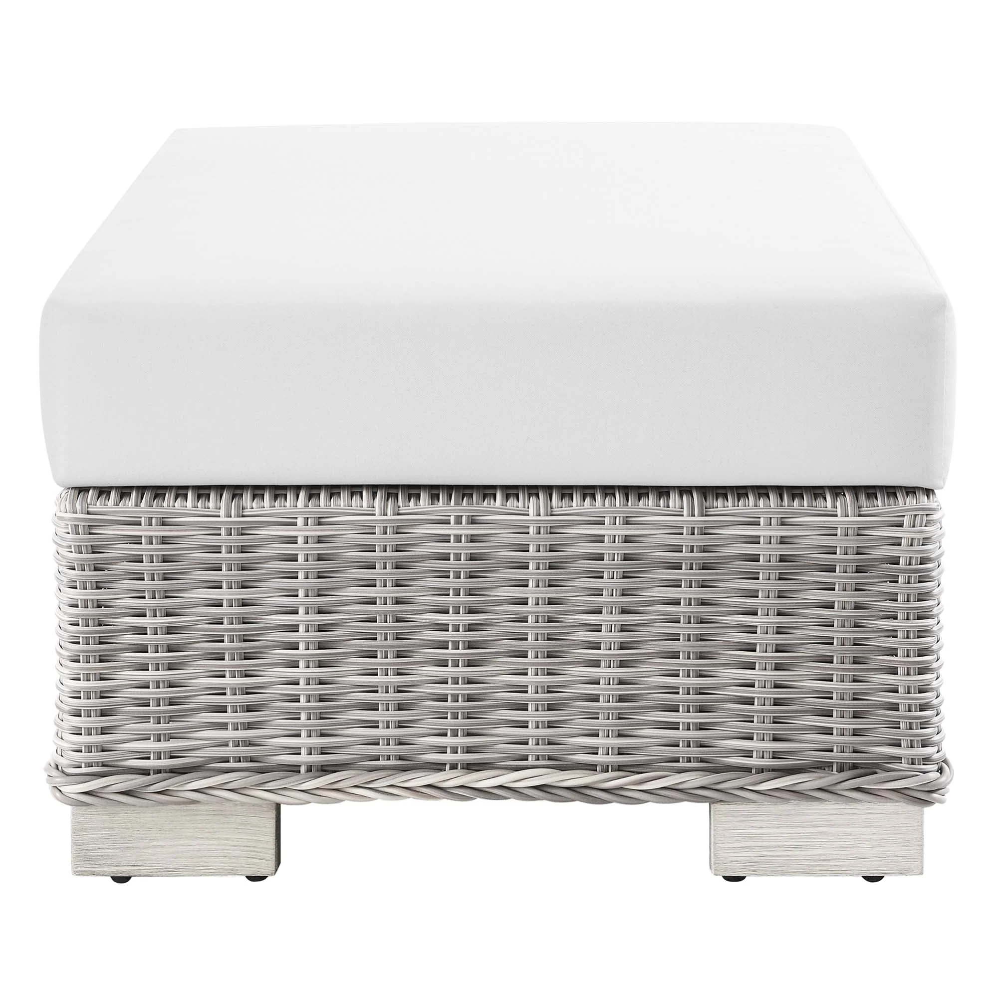 Conway Outdoor Patio Wicker Rattan Ottoman - Image 19