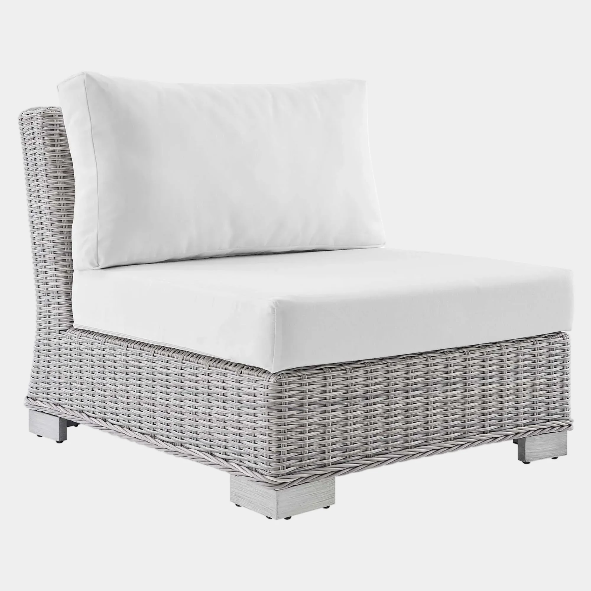 Conway Sunbrella® Outdoor Patio Wicker Rattan Armless Chair - Image 11