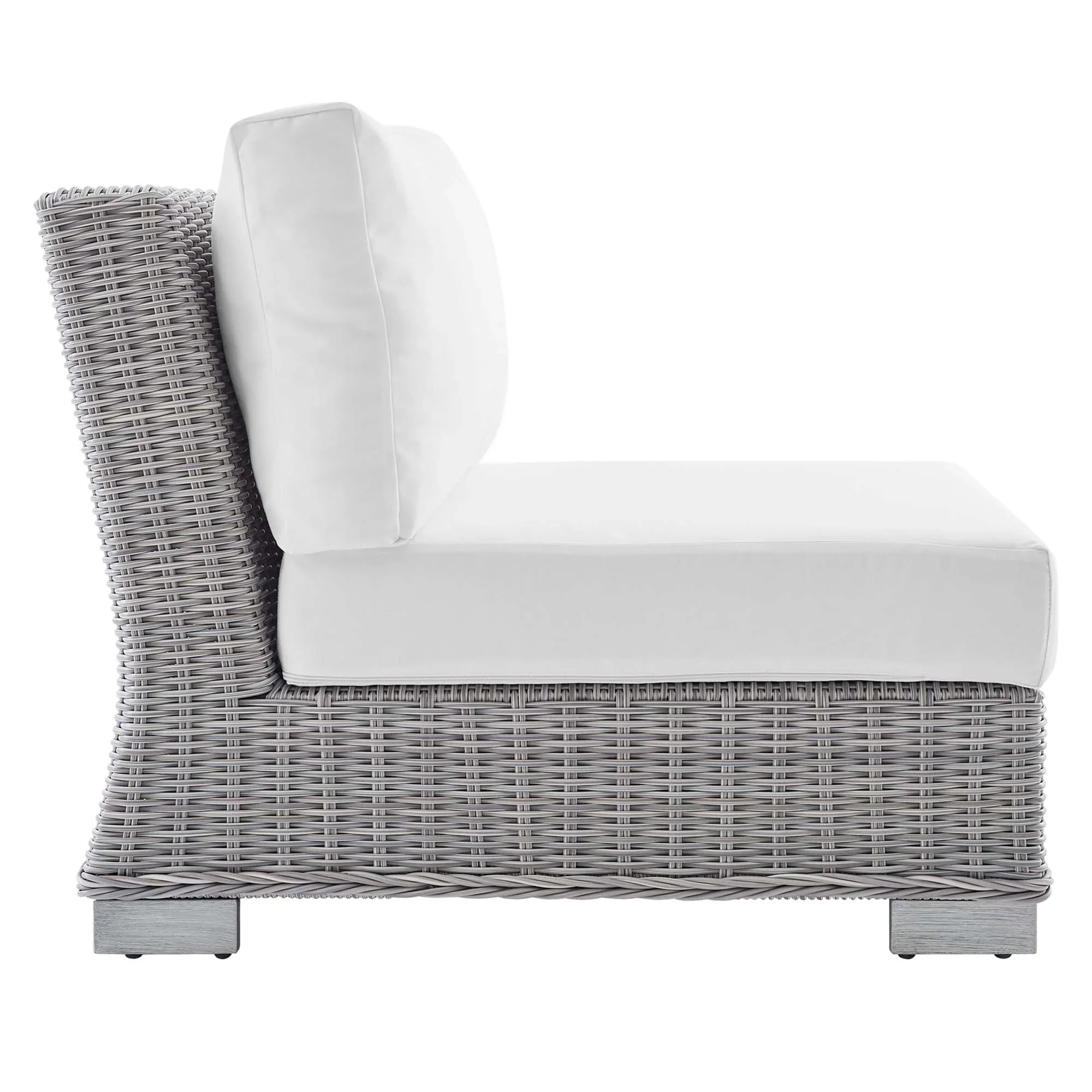 Conway Sunbrella® Outdoor Patio Wicker Rattan Armless Chair - Image 15