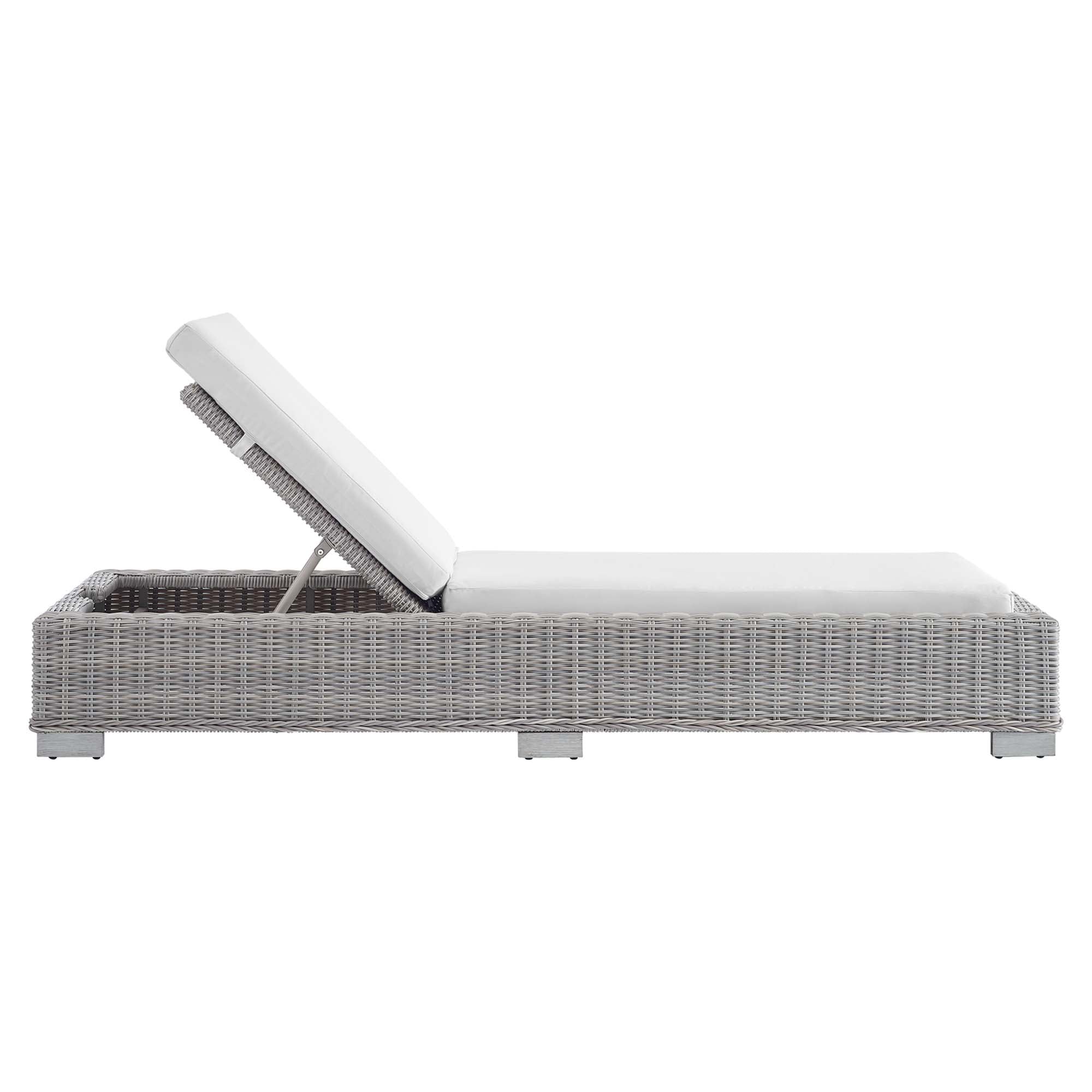 Conway Sunbrella® Outdoor Patio Wicker Rattan Chaise Lounge - Image 14