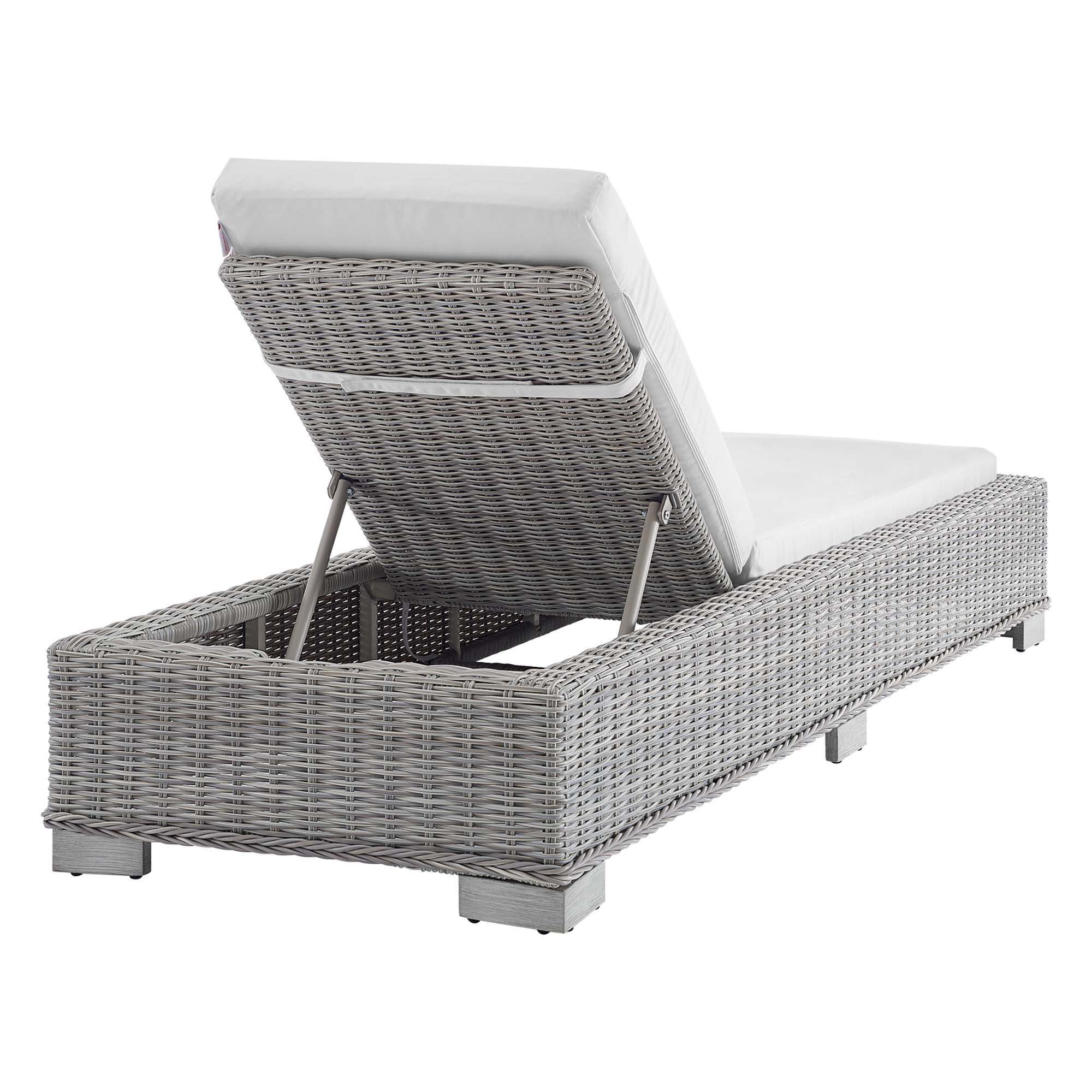Conway Sunbrella® Outdoor Patio Wicker Rattan Chaise Lounge - Image 17