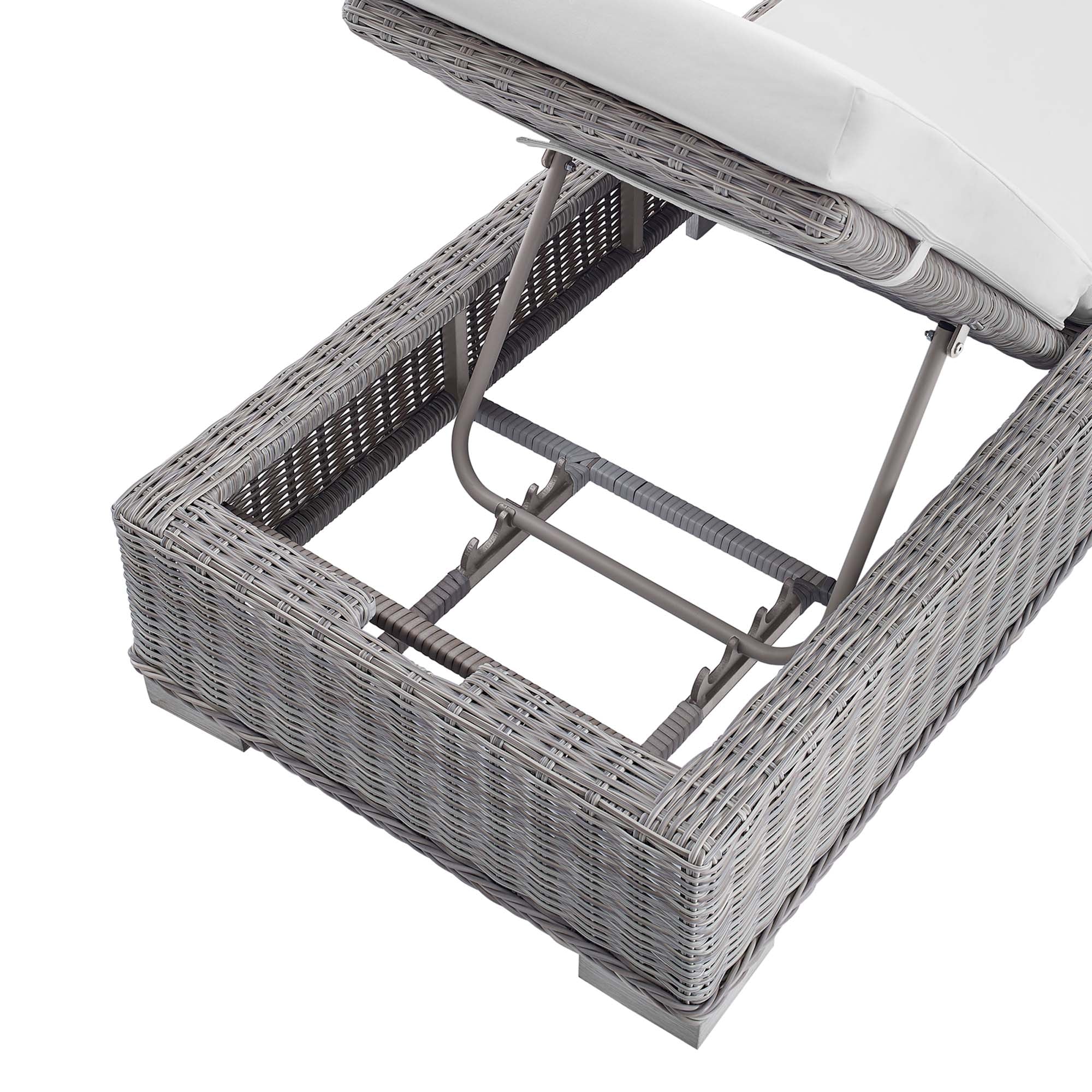 Conway Sunbrella® Outdoor Patio Wicker Rattan Chaise Lounge - Image 18