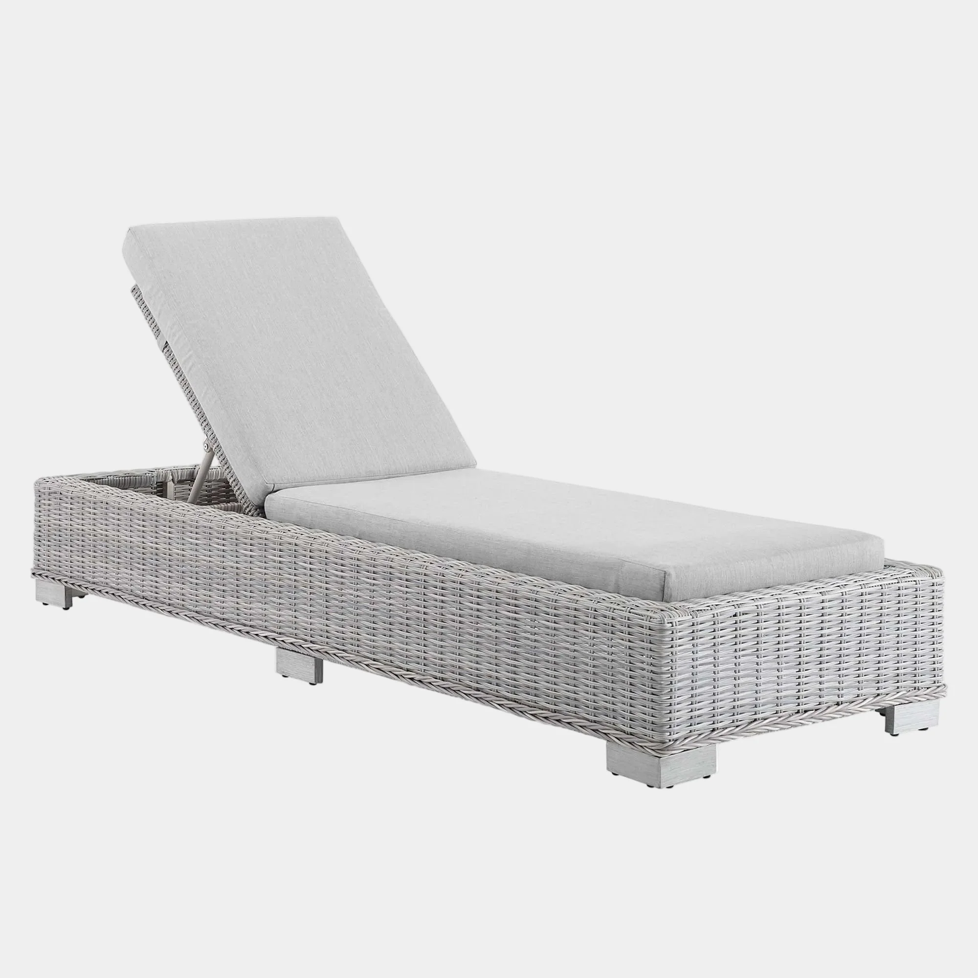 Conway Sunbrella® Outdoor Patio Wicker Rattan Chaise Lounge - Image 21