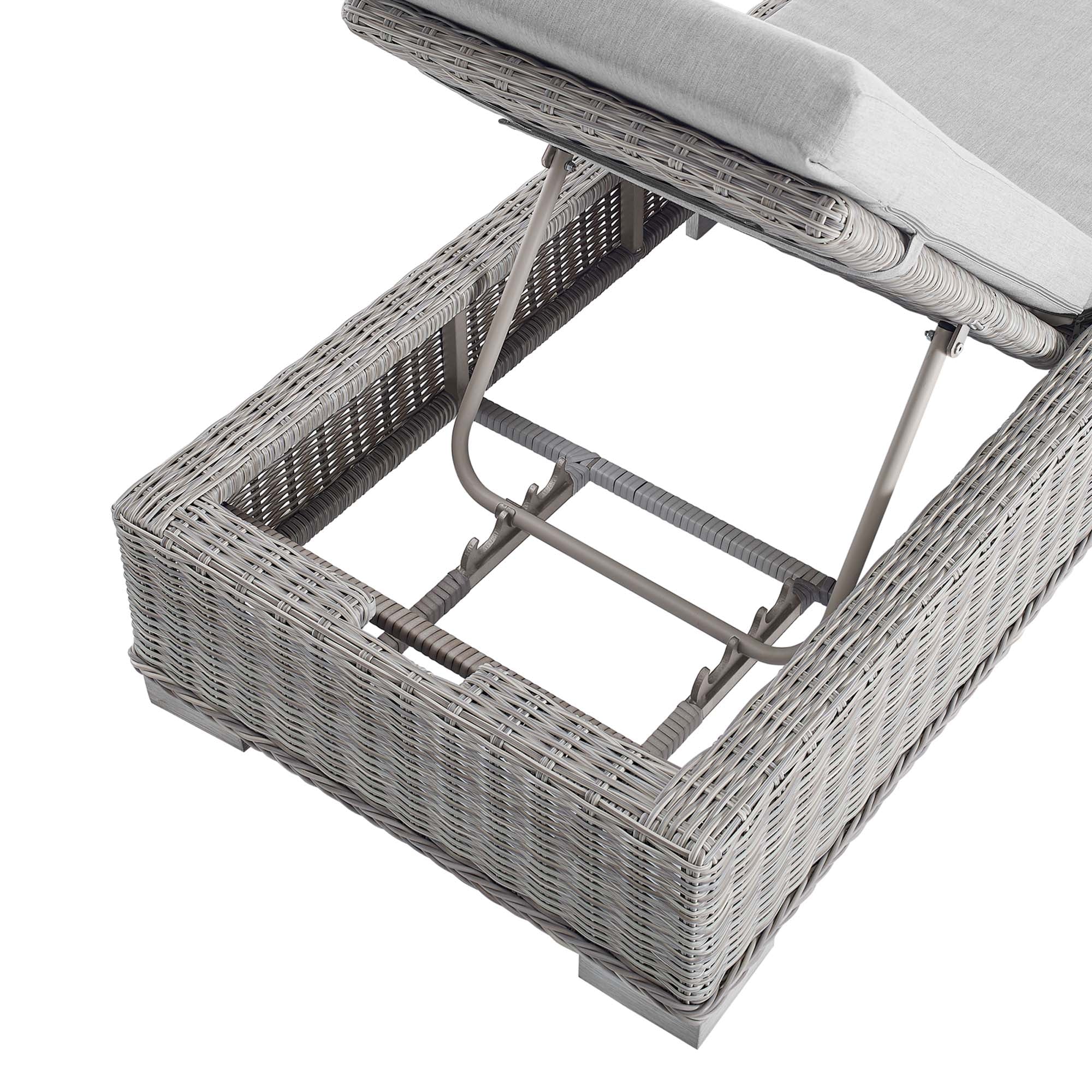 Conway Sunbrella® Outdoor Patio Wicker Rattan Chaise Lounge - Image 28