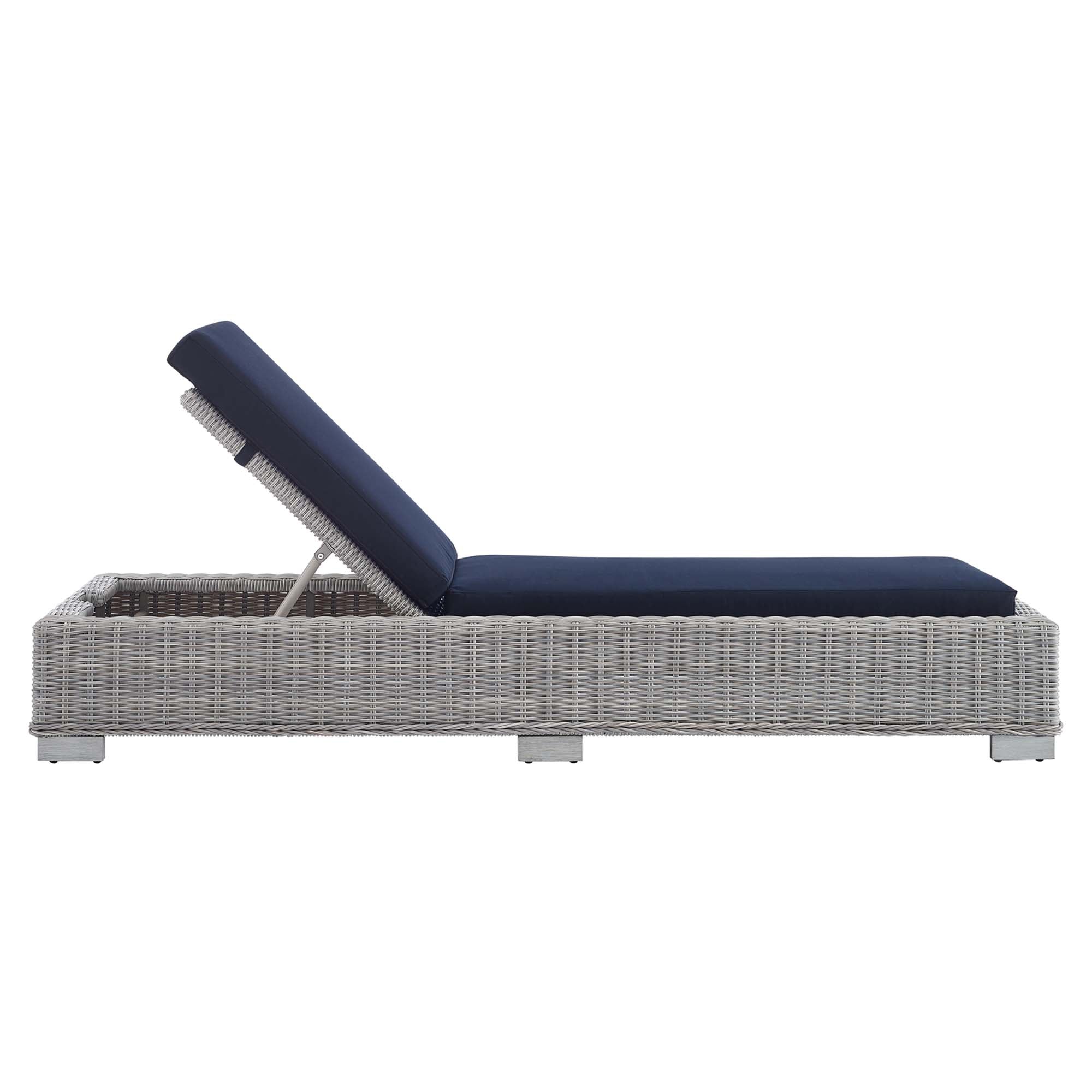 Conway Sunbrella® Outdoor Patio Wicker Rattan Chaise Lounge - Image 4
