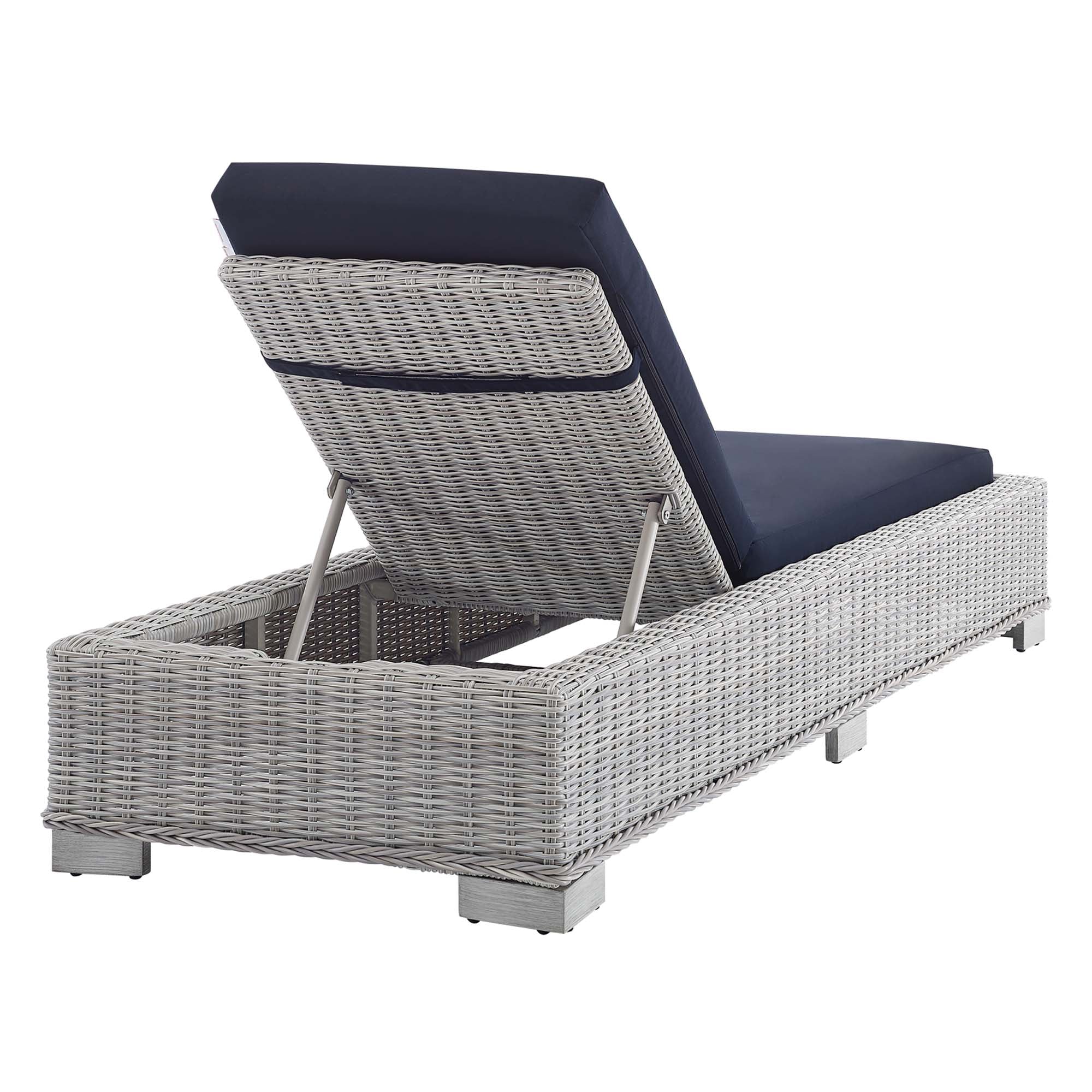 Conway Sunbrella® Outdoor Patio Wicker Rattan Chaise Lounge - Image 7