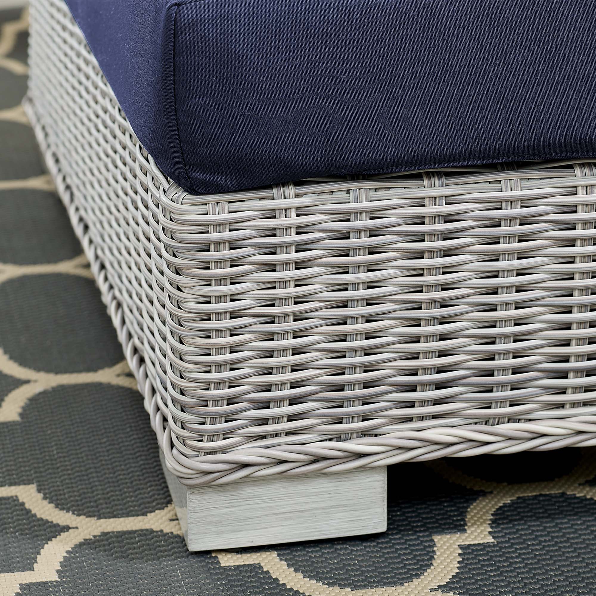 Conway Sunbrella® Outdoor Patio Wicker Rattan Corner Chair - Image 12