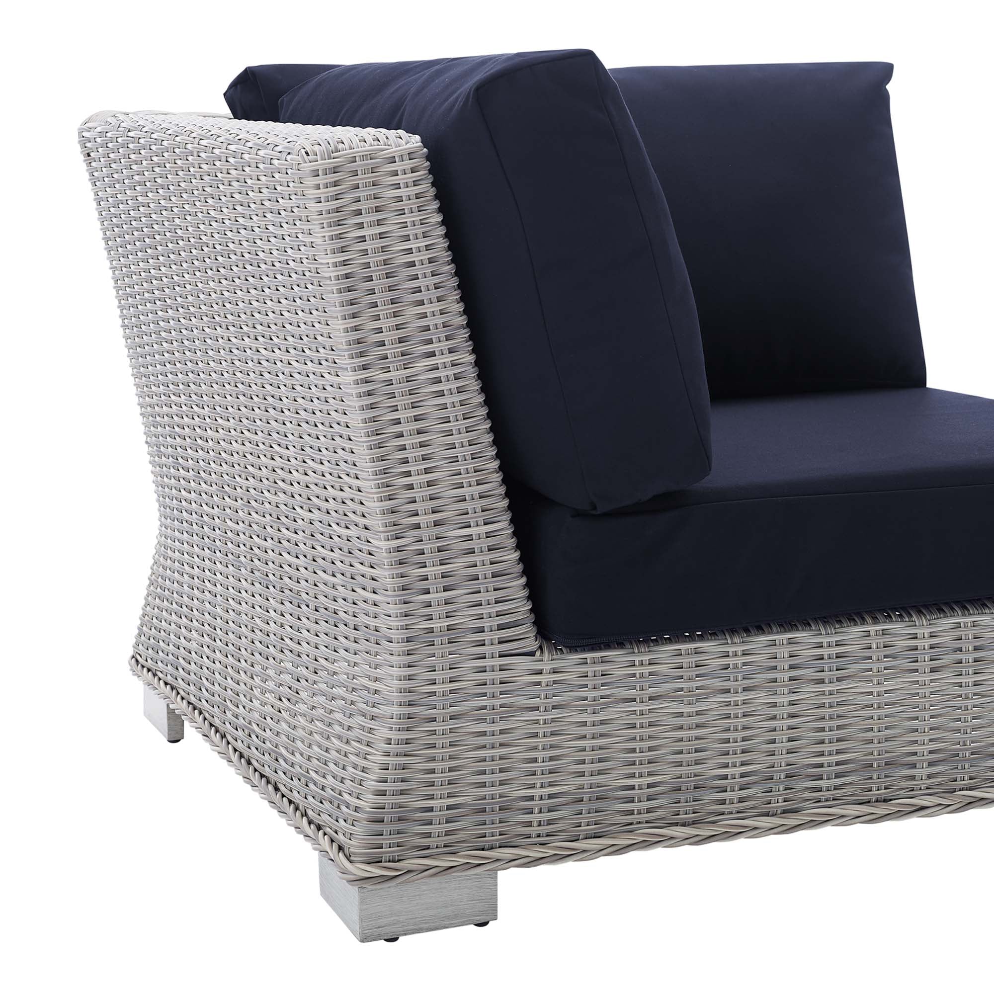 Conway Sunbrella® Outdoor Patio Wicker Rattan Corner Chair - Image 15