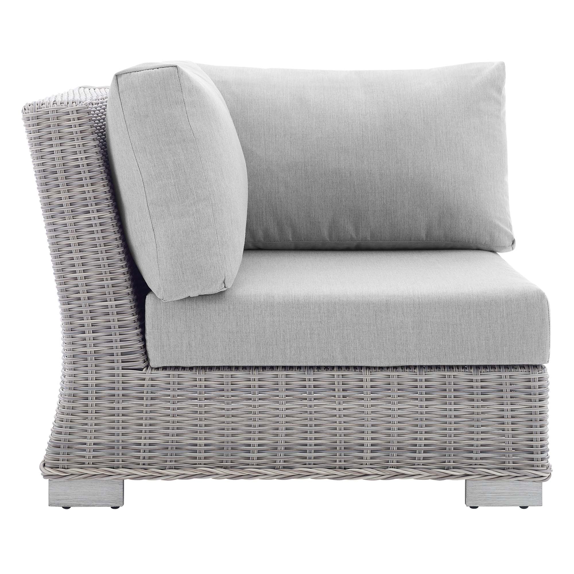 Conway Sunbrella® Outdoor Patio Wicker Rattan Corner Chair - Image 5