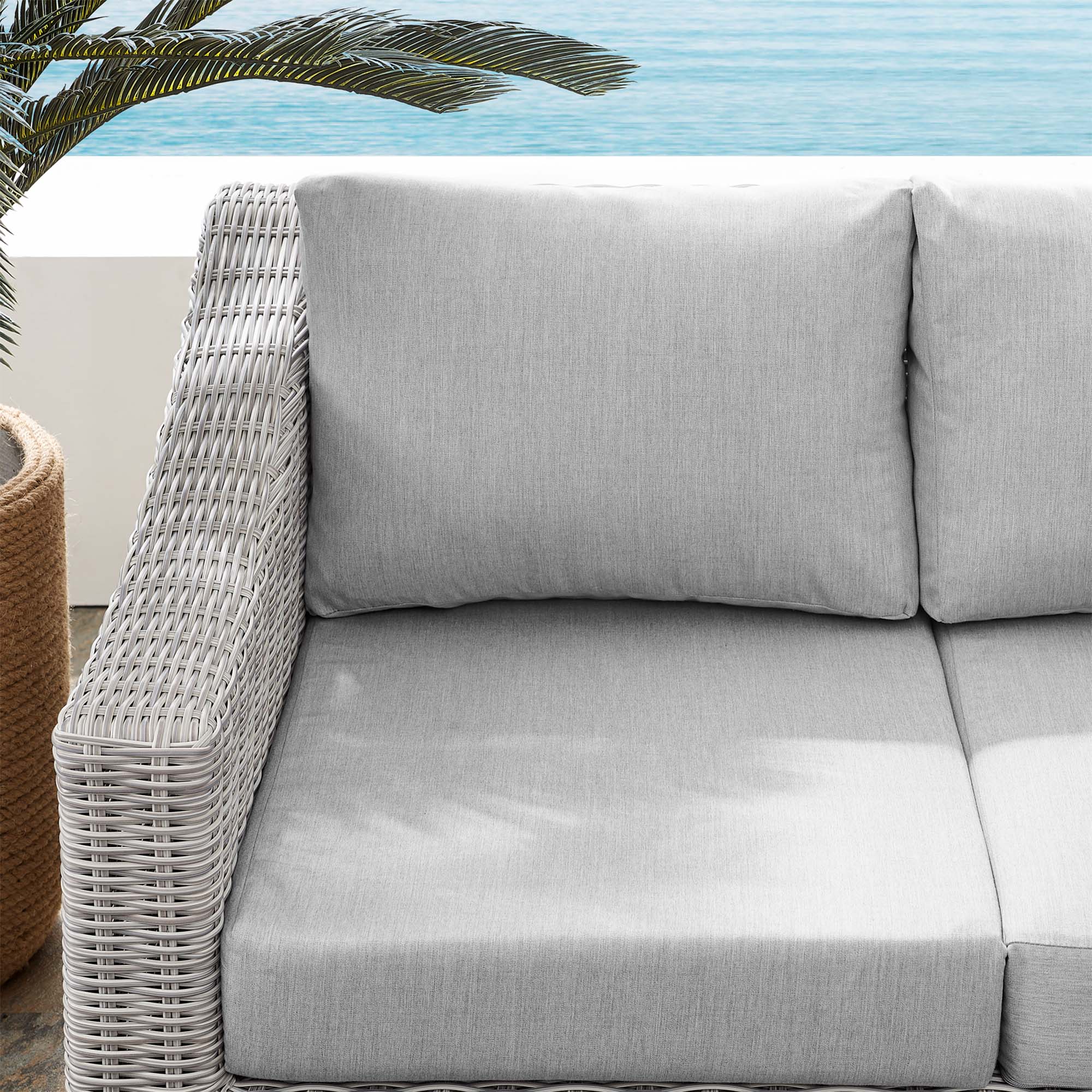 Conway Sunbrella® Outdoor Patio Wicker Rattan Loveseat - Image 12