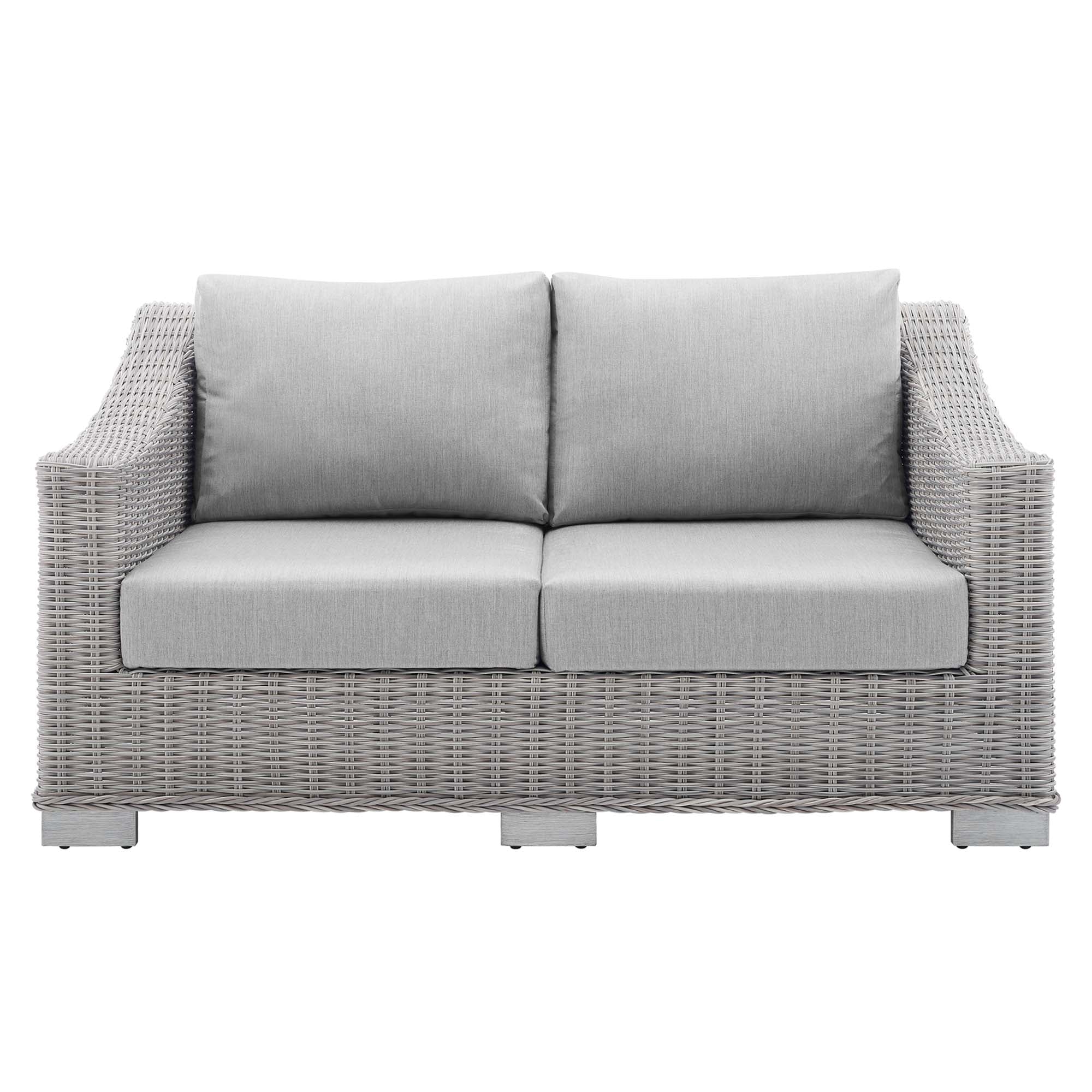 Conway Sunbrella® Outdoor Patio Wicker Rattan Loveseat - Image 15