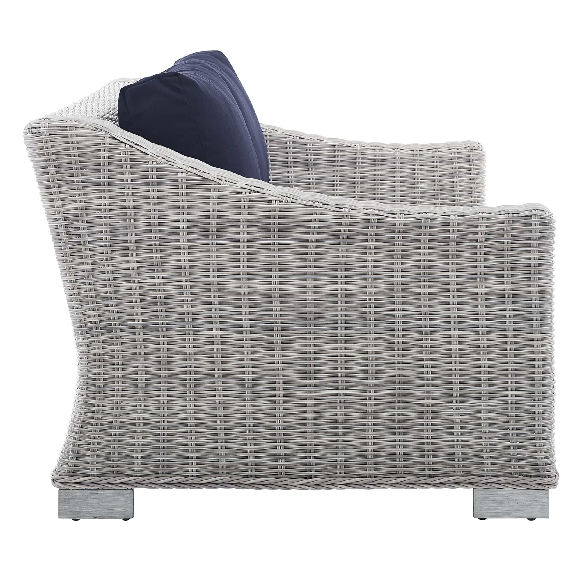 Conway Sunbrella® Outdoor Patio Wicker Rattan Loveseat - Image 4