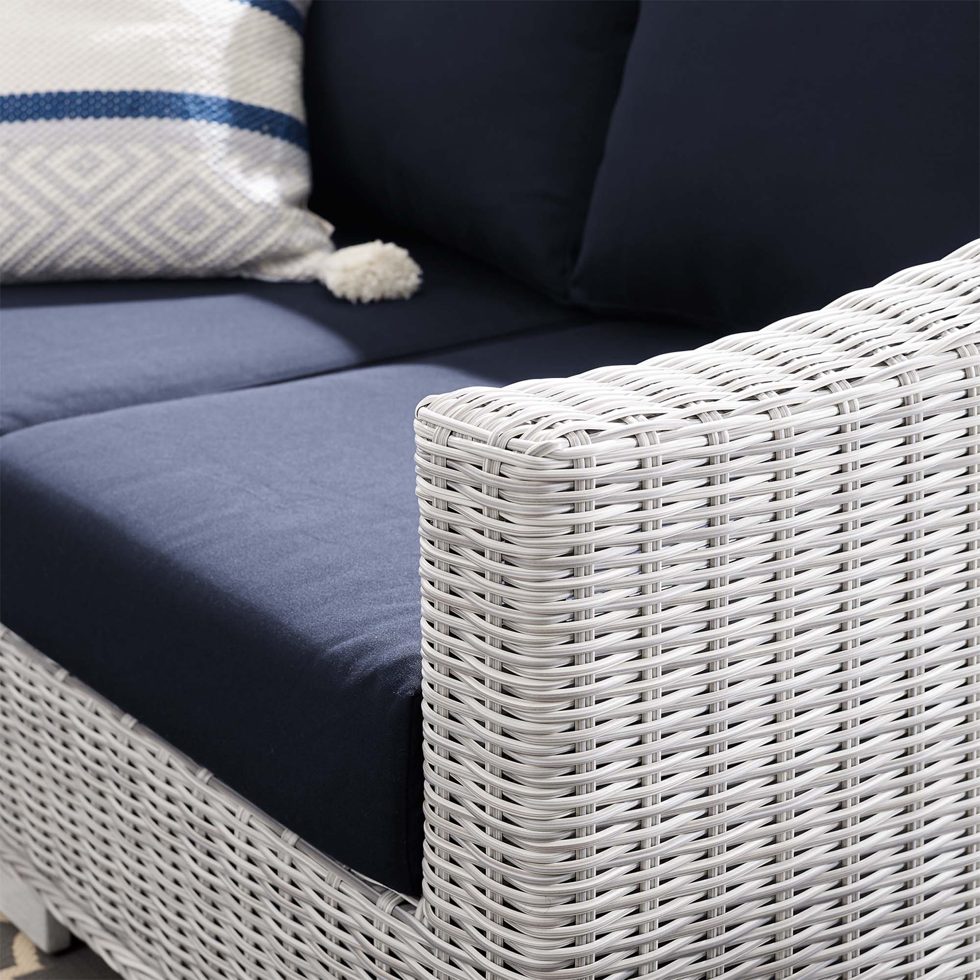 Conway Sunbrella® Outdoor Patio Wicker Rattan Loveseat - Image 6