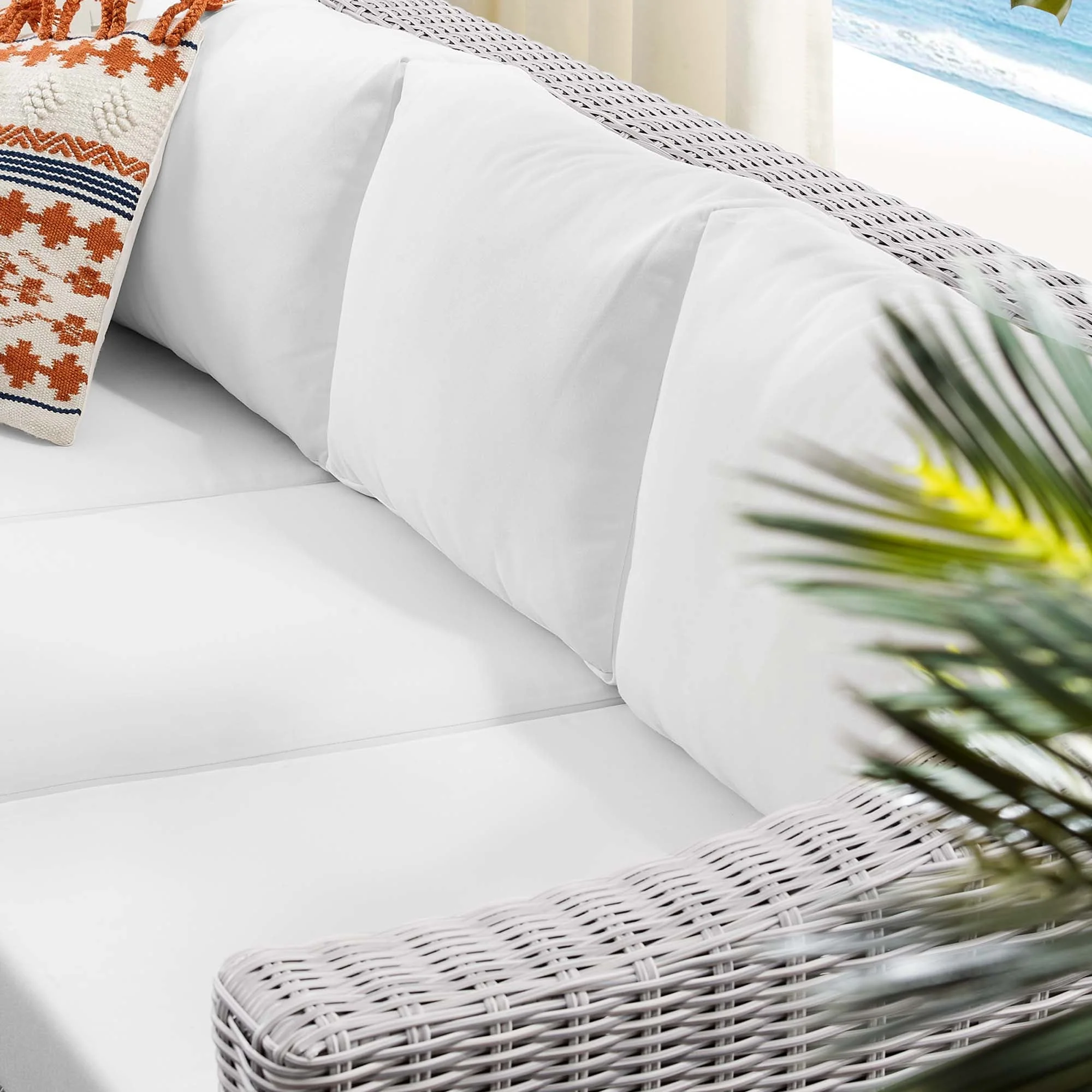 Conway Sunbrella® Outdoor Patio Wicker Rattan Sofa - Image 16