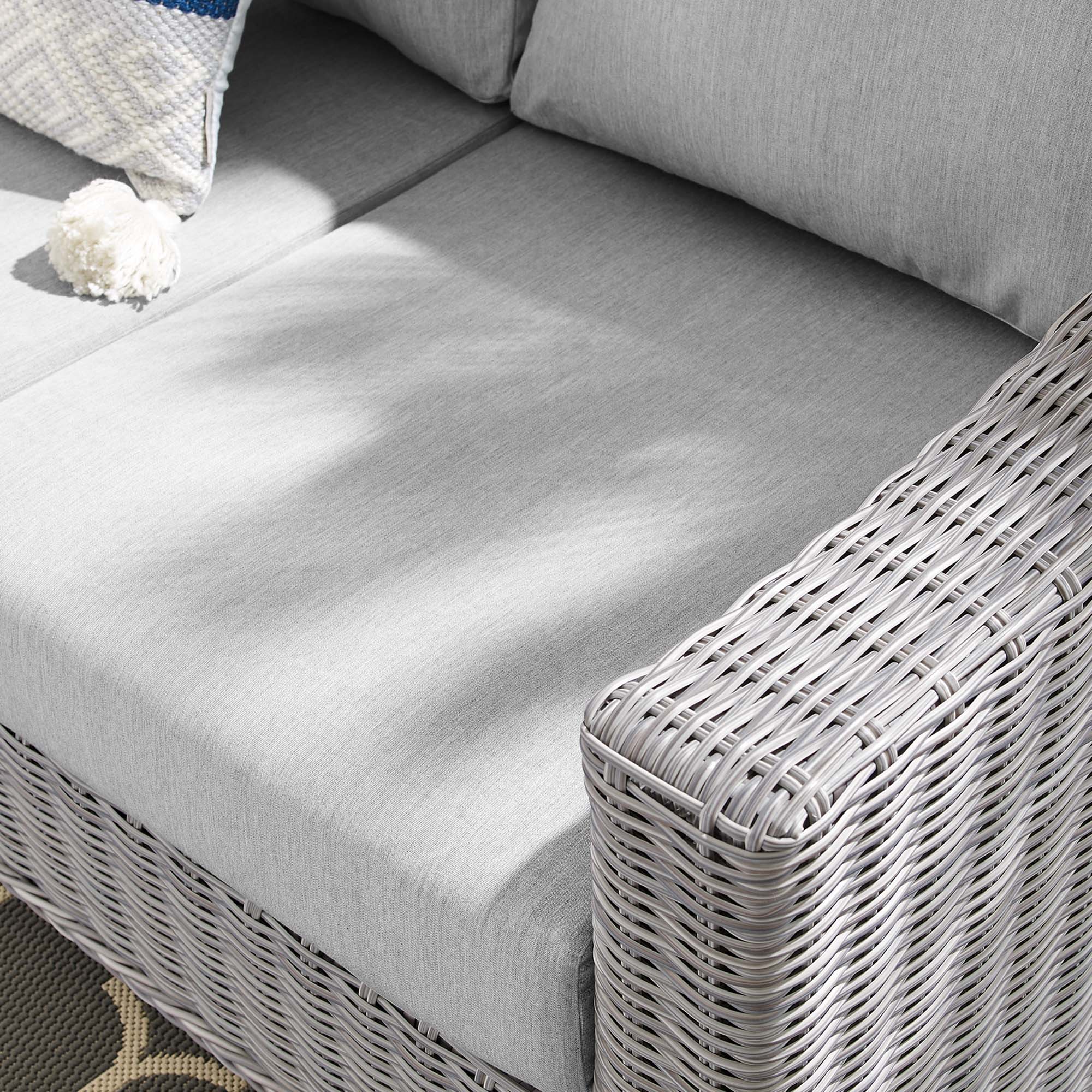 Conway Sunbrella® Outdoor Patio Wicker Rattan Sofa - Image 7