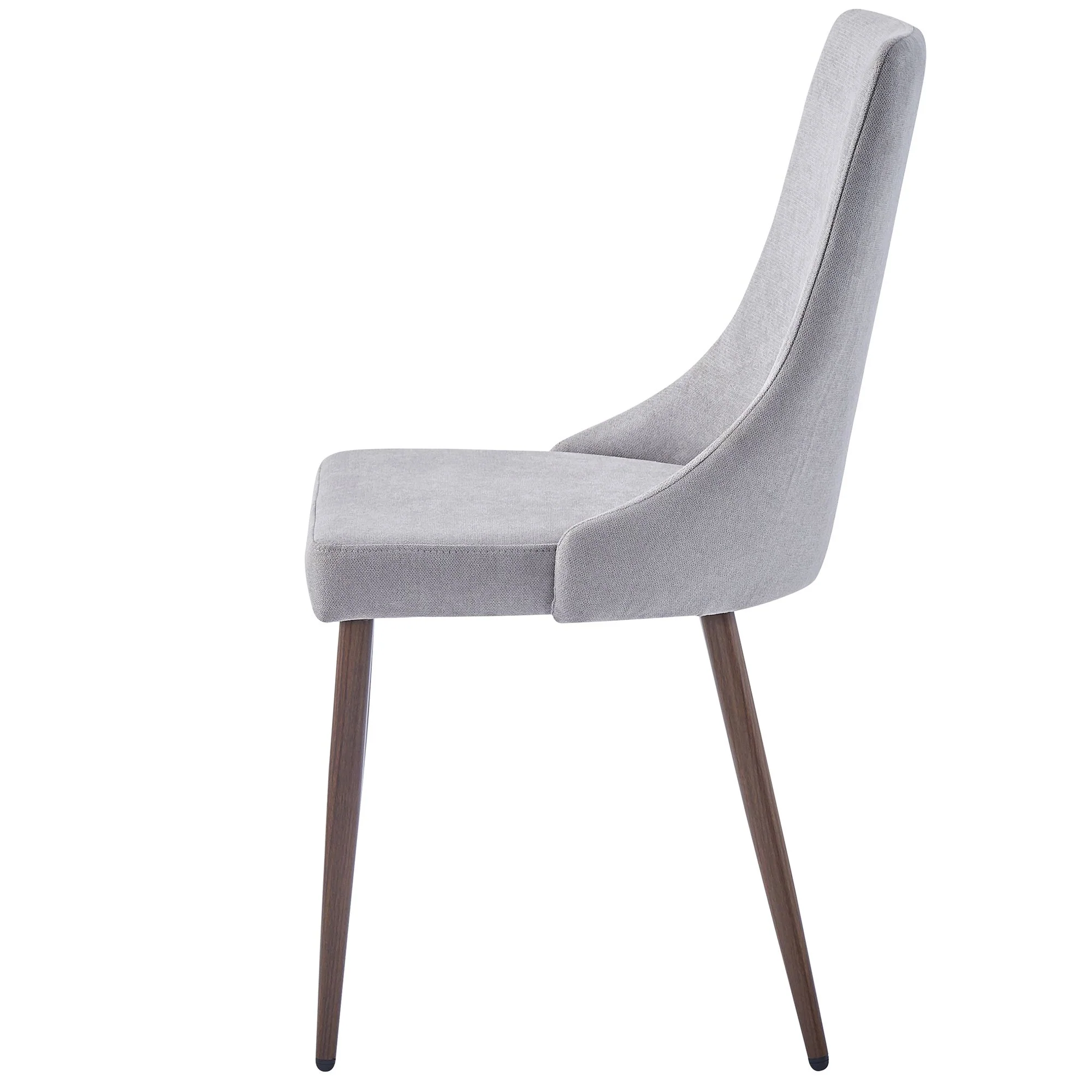 Cora Fabric Dining Chair, set of 2, in Grey and Walnut - Image 5