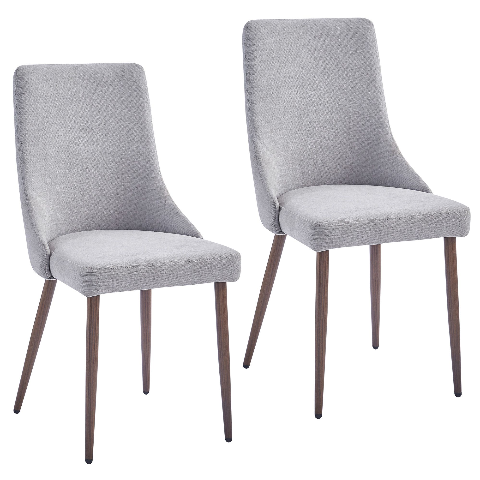 Cora Fabric Dining Chair, set of 2, in Grey and Walnut - Image 7