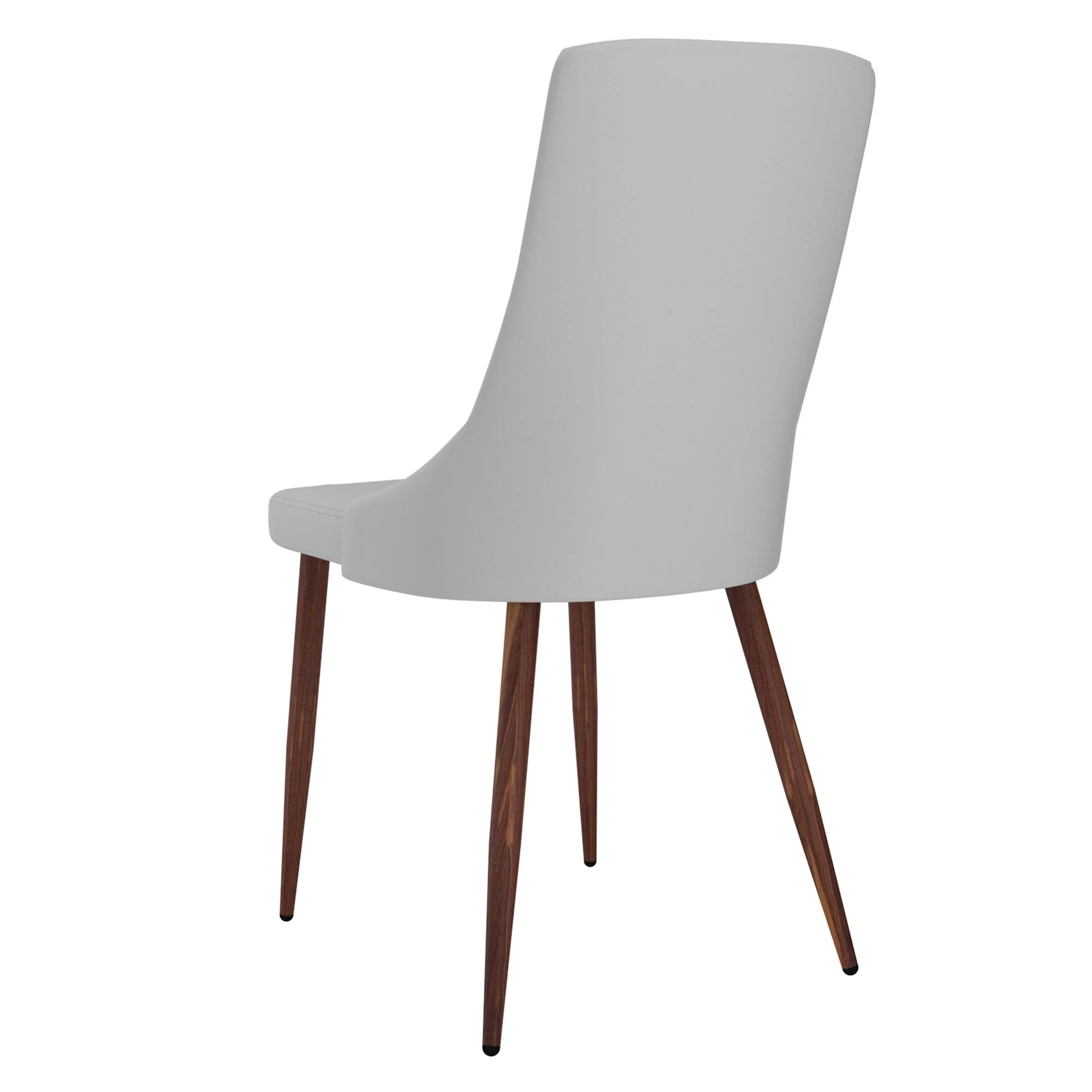 Cora Faux Leather Dining Chair, set of 2, in Light Grey and Walnut - Image 4