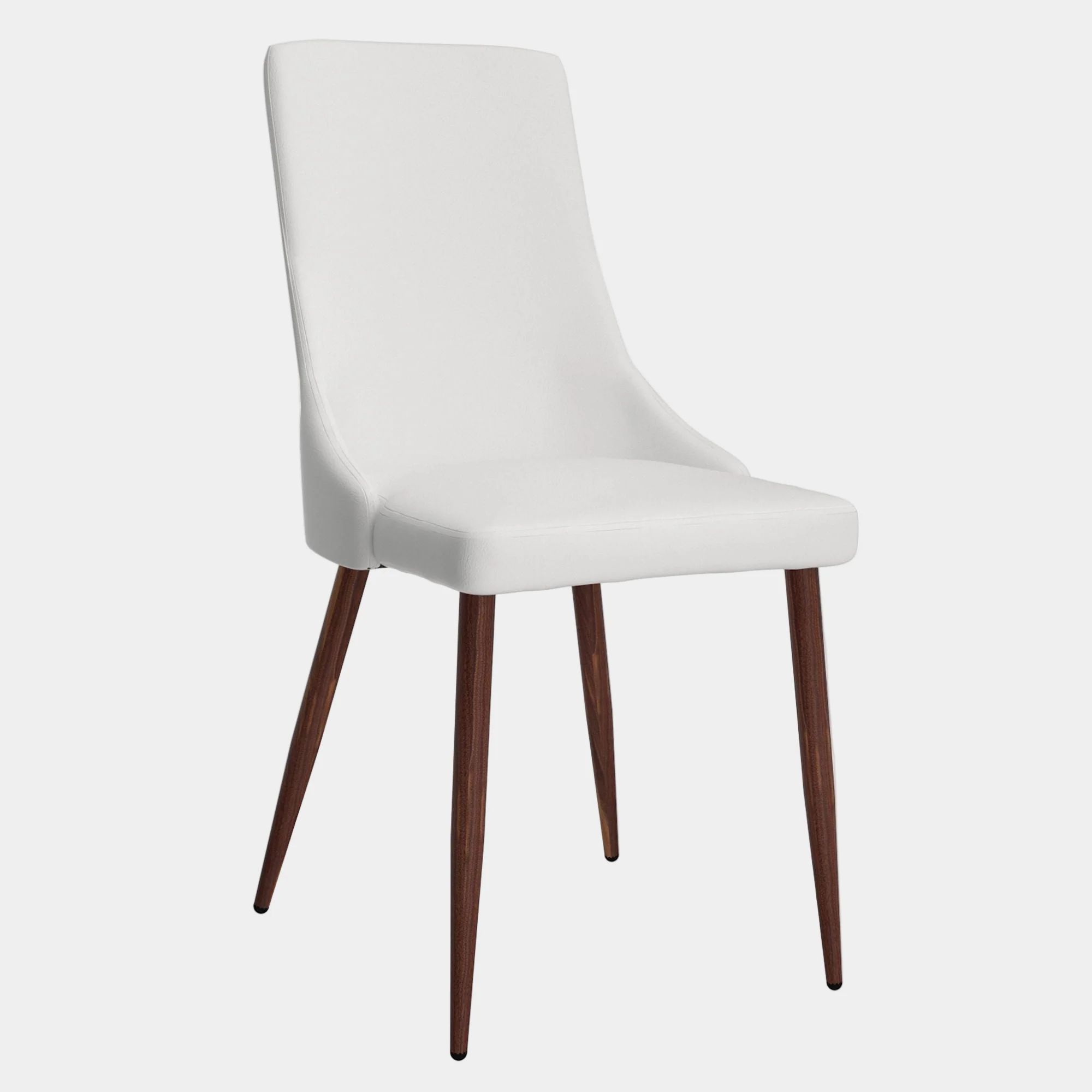 Cora Faux Leather Dining Chair, set of 2, in White and Walnut
