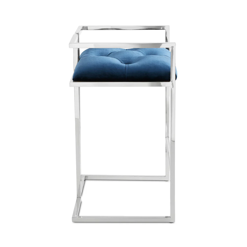 Coralie Counter Stool: Blue Velvet - Image 3