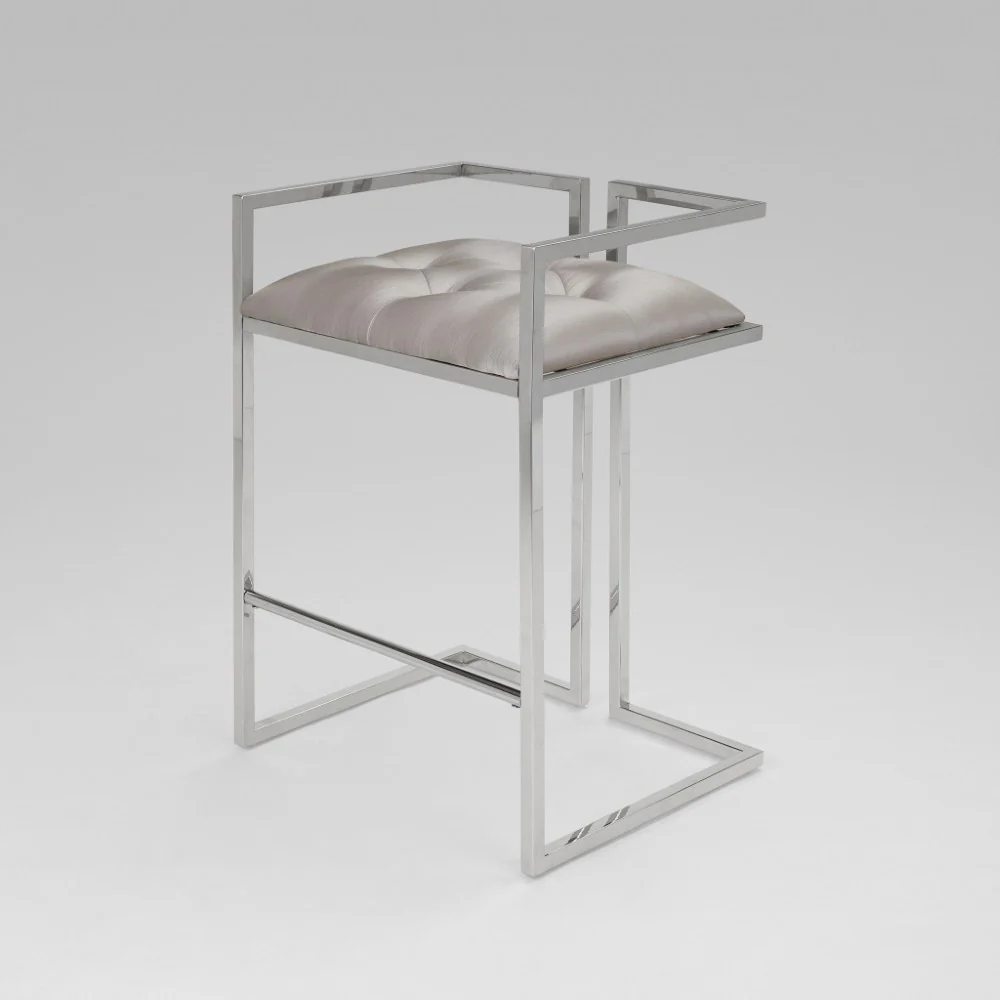 Coralie Counter Stool: Silver Satin - Image 2