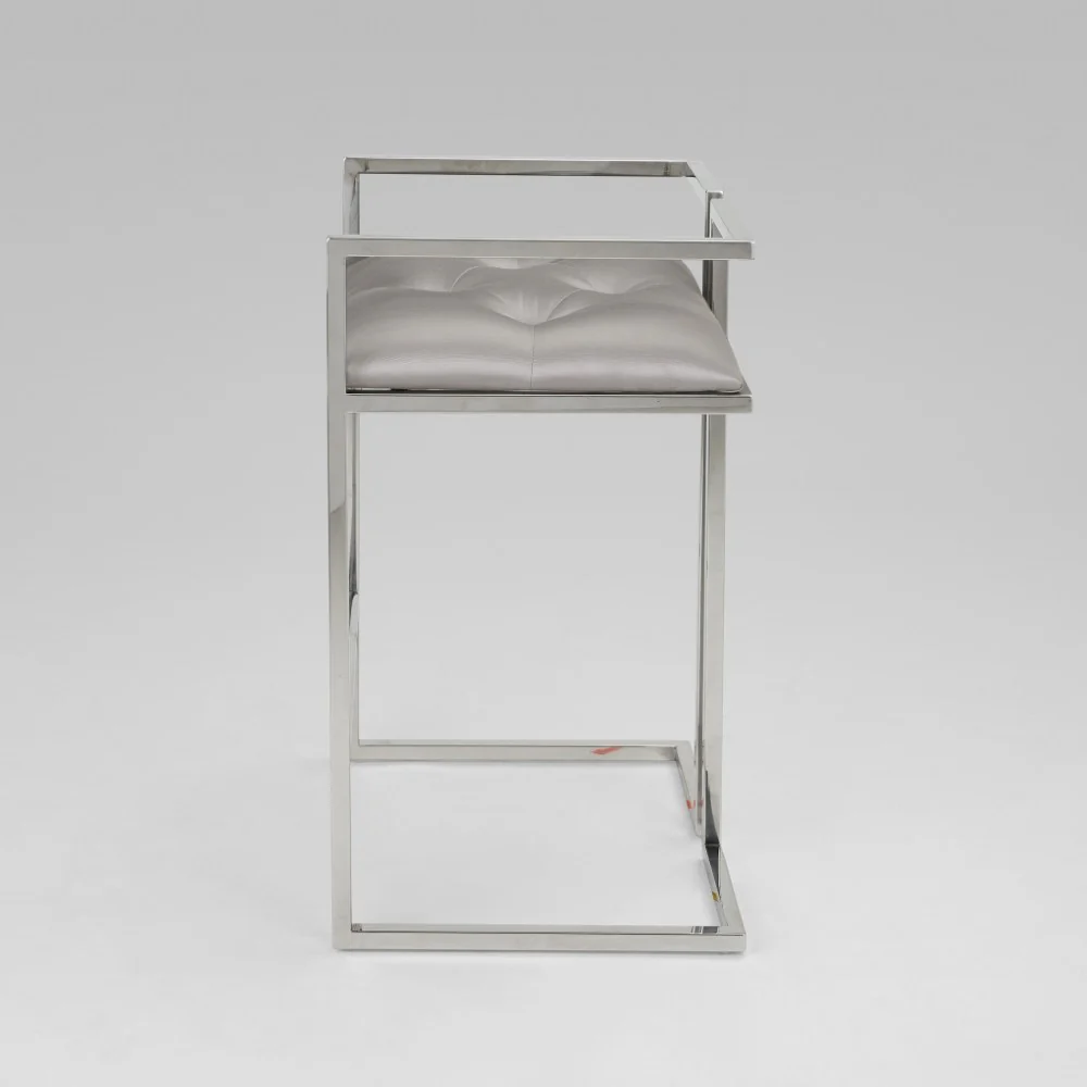 Coralie Counter Stool: Silver Satin - Image 4