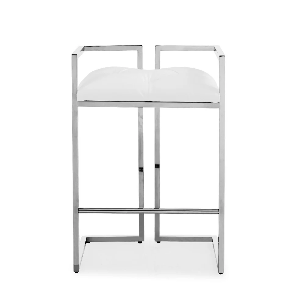 Coralie Counter Stool: White Leatherette - Image 2