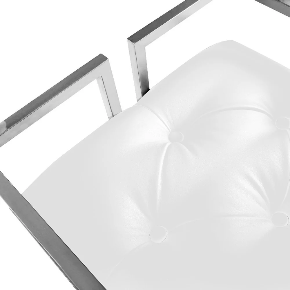 Coralie Counter Stool: White Leatherette - Image 5