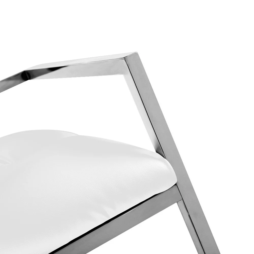 Coralie Counter Stool: White Leatherette - Image 6