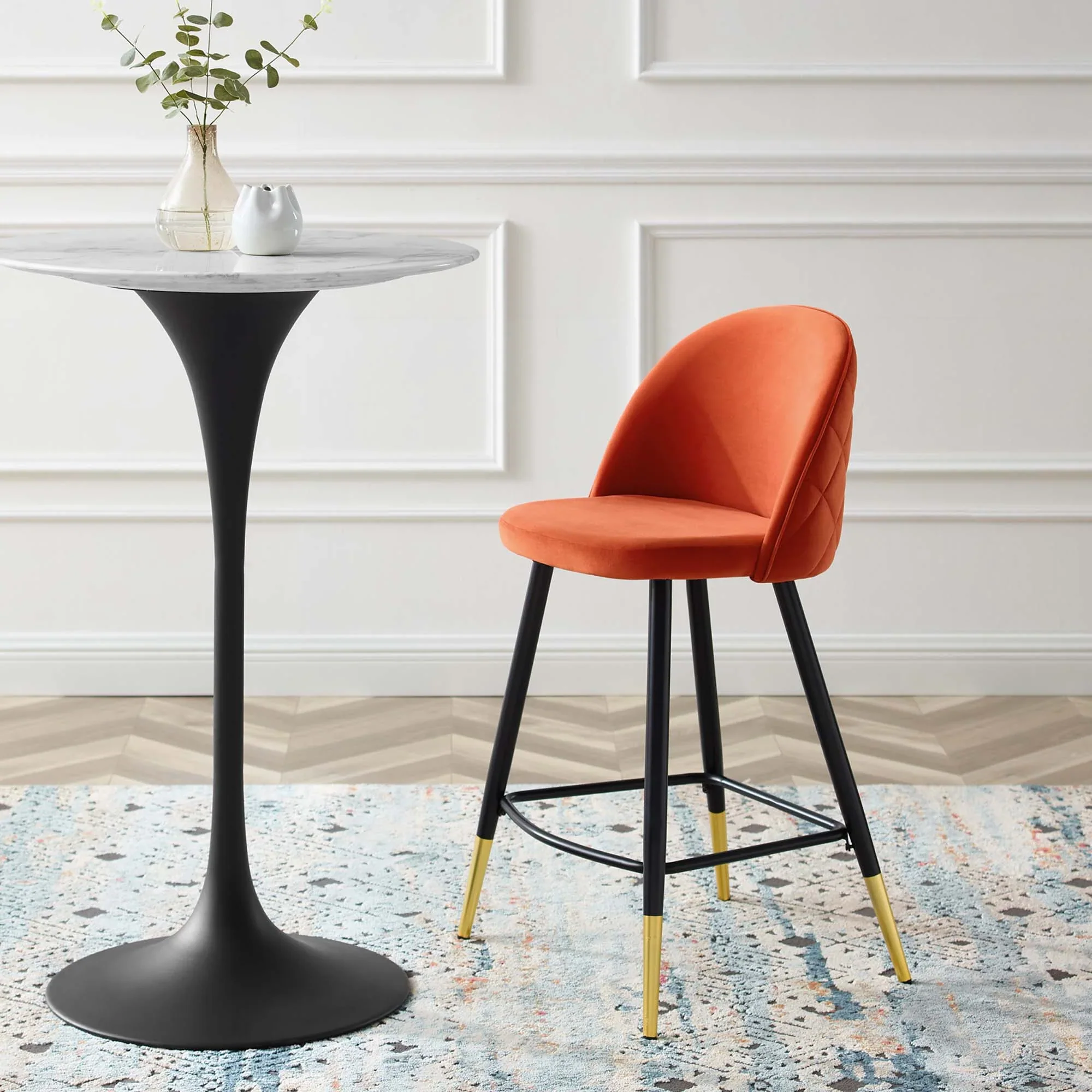 Cordial Performance Velvet Counter Stools Set of 2 - Image 3