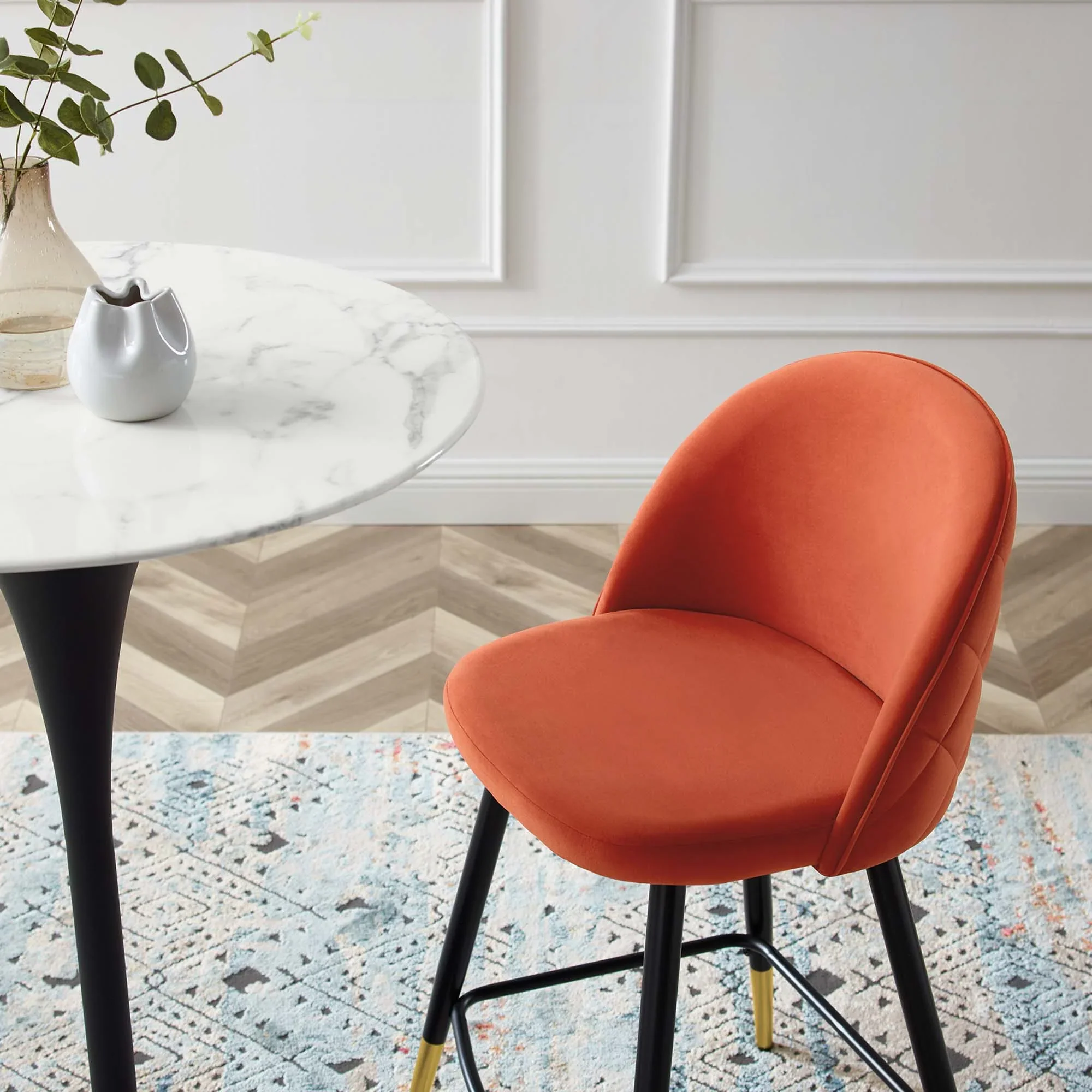Cordial Performance Velvet Counter Stools Set of 2 - Image 4